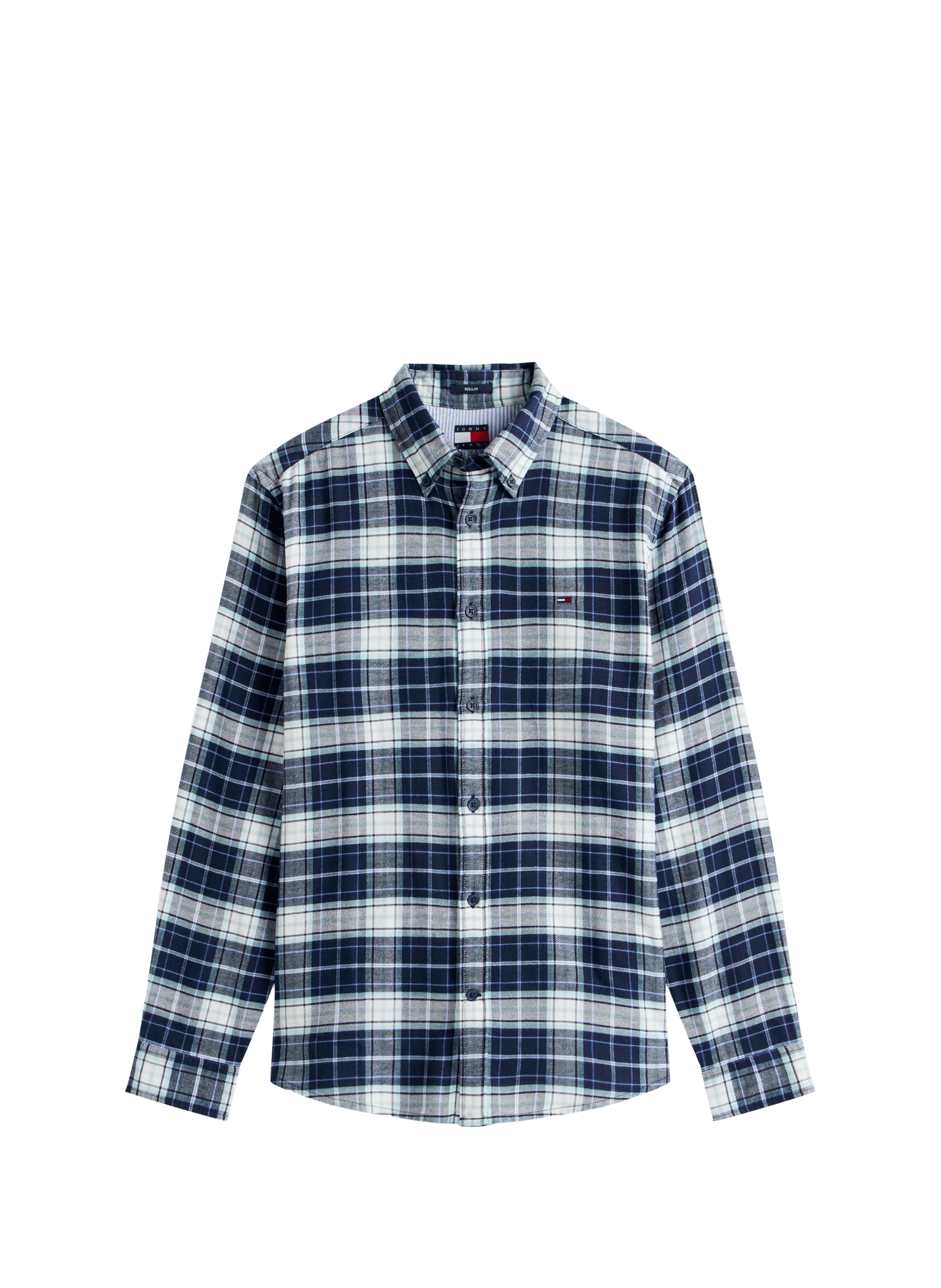 Chemises à carreaux en coton TOMMY HILFIGER Bleu