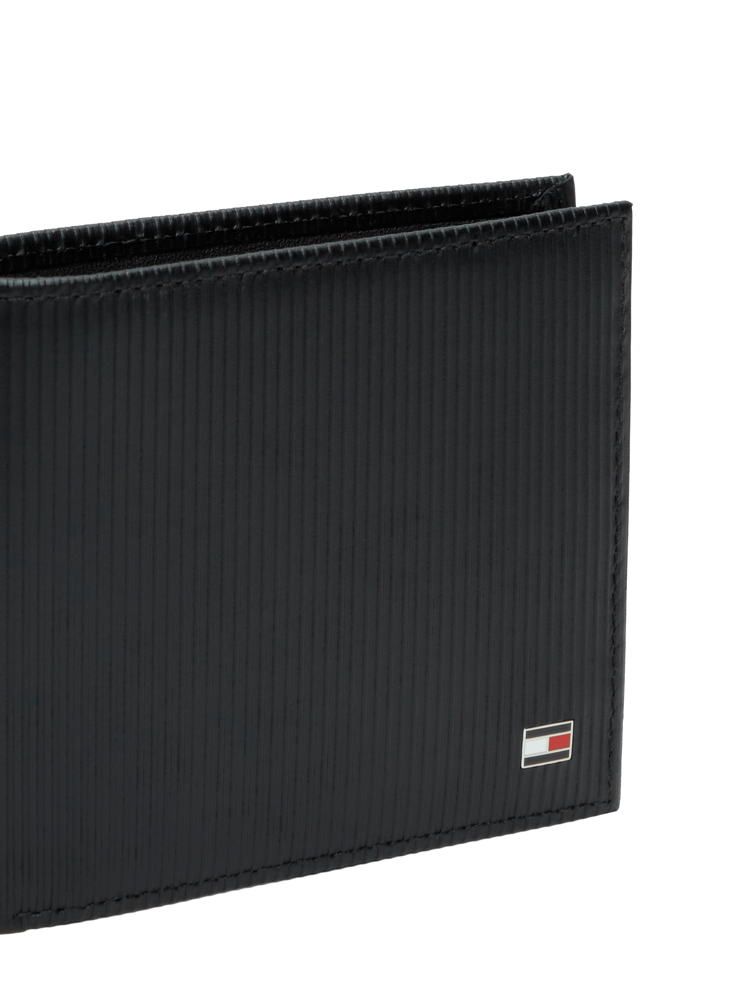 Portefeuille en cuir de vache TOMMY HILFIGER Noir