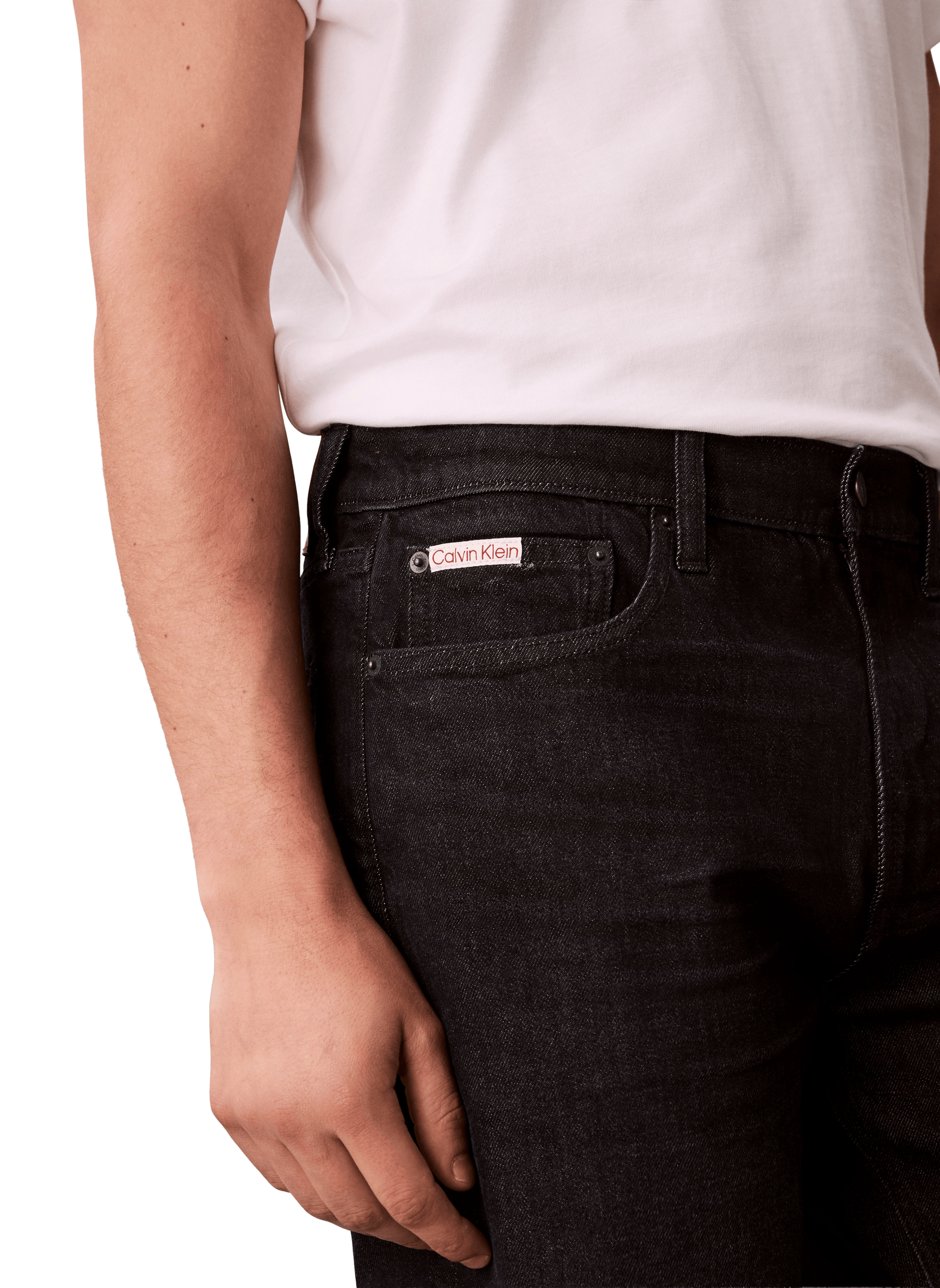 Jean droit en coton mélangé CALVIN KLEIN Noir