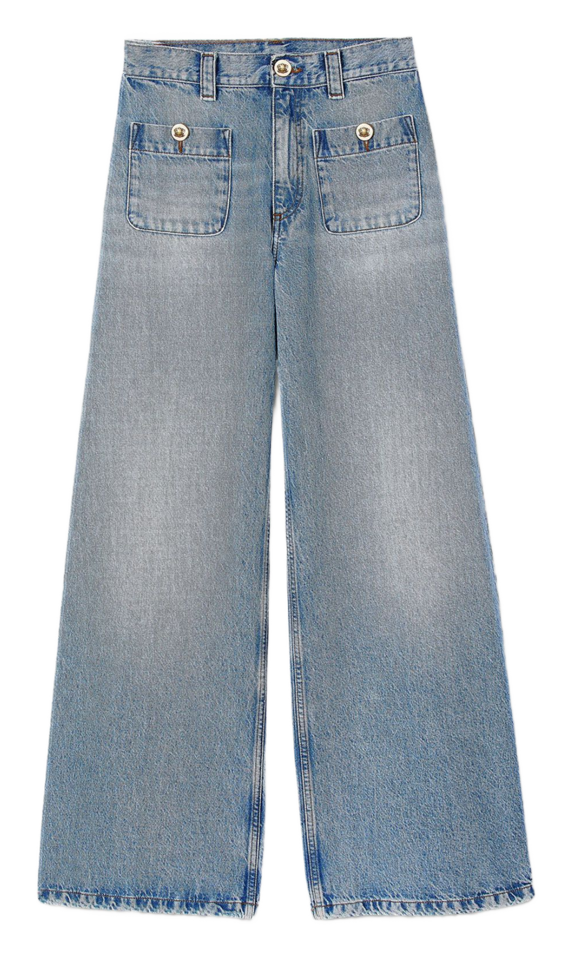 Jean droit délavé en coton SANDRO Bleu