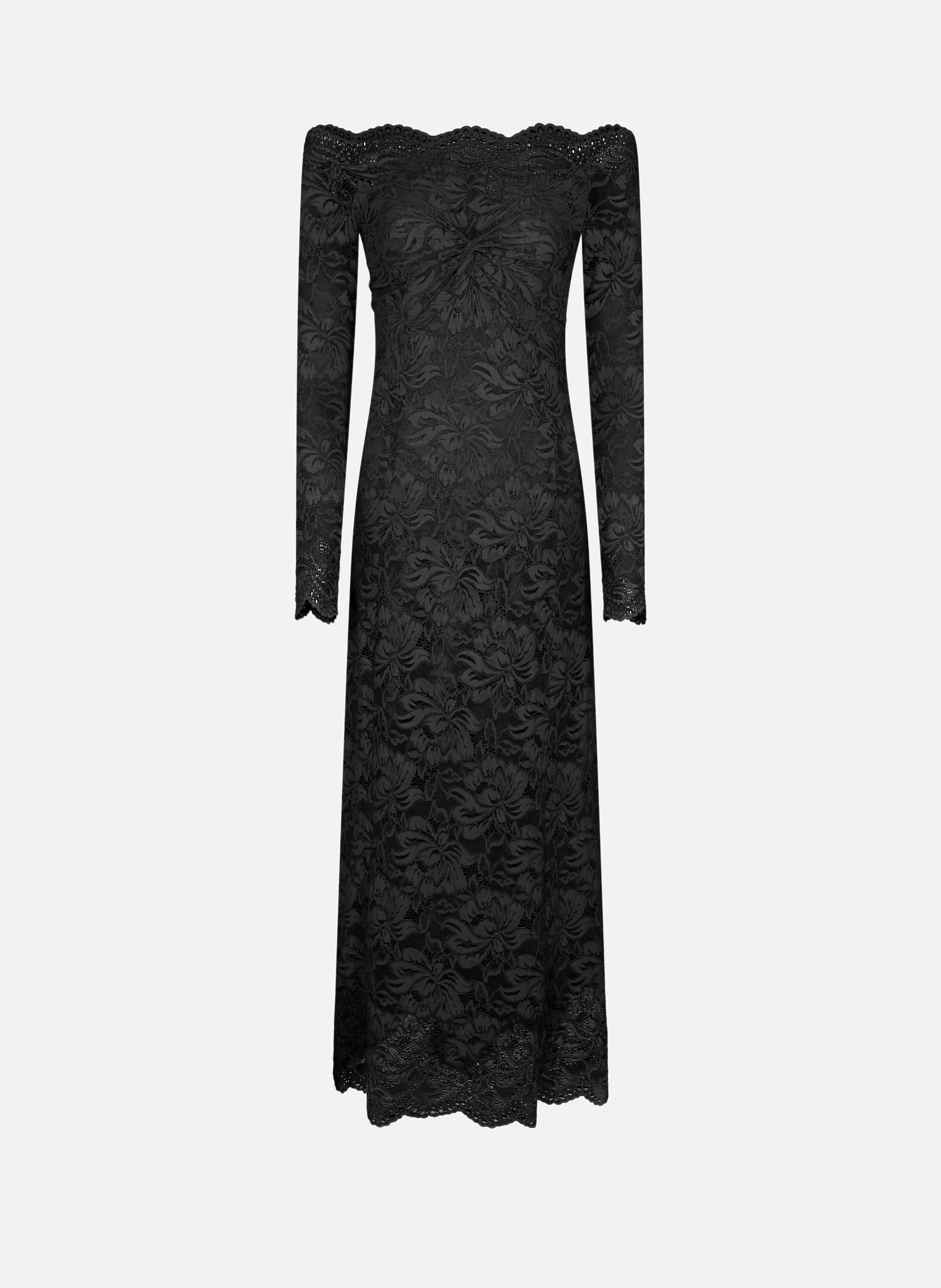 Robe longue en dentelle RABANNE Noir