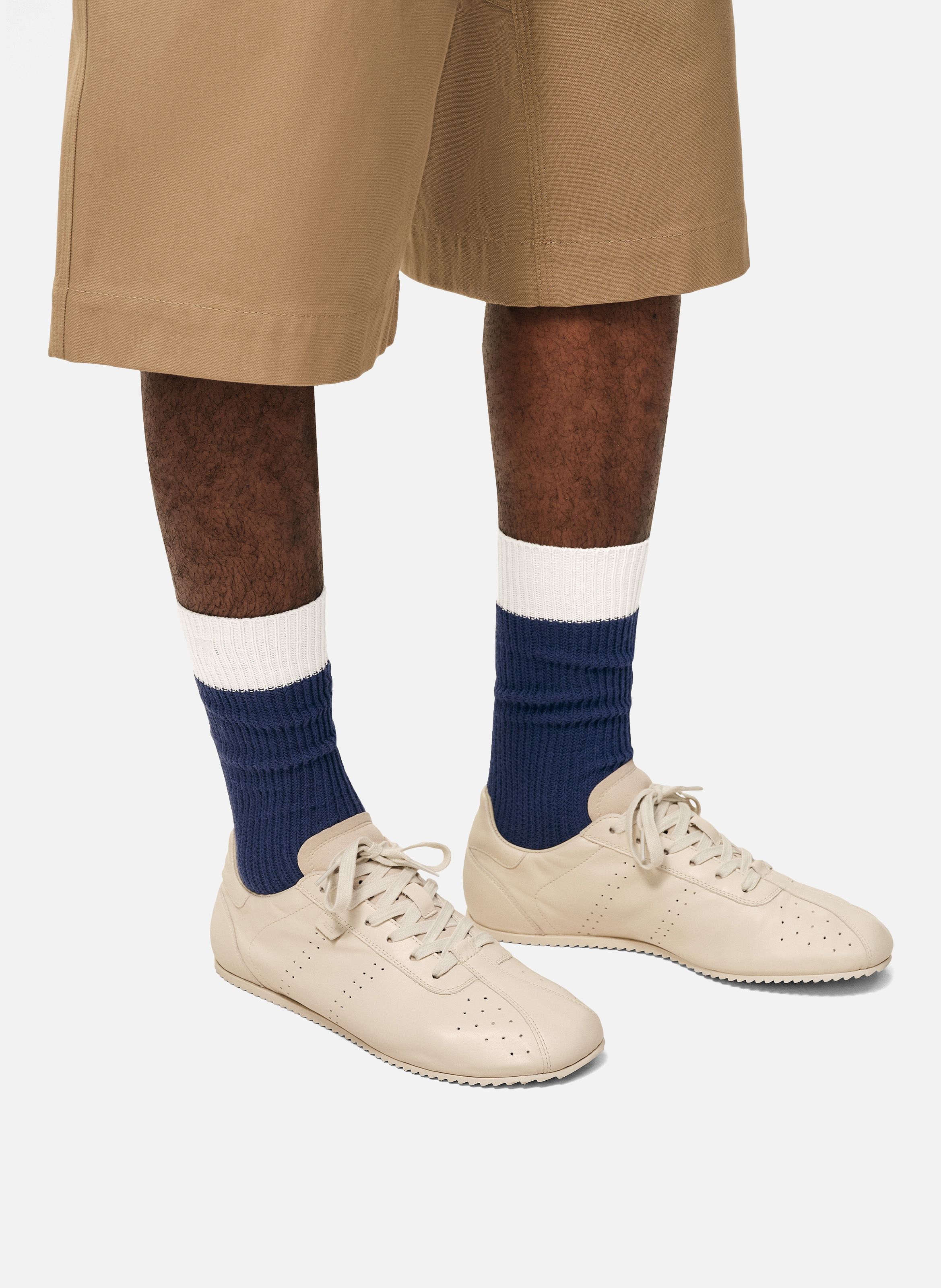 Chaussettes bicolores unisexes en coton AMI PARIS Bleu