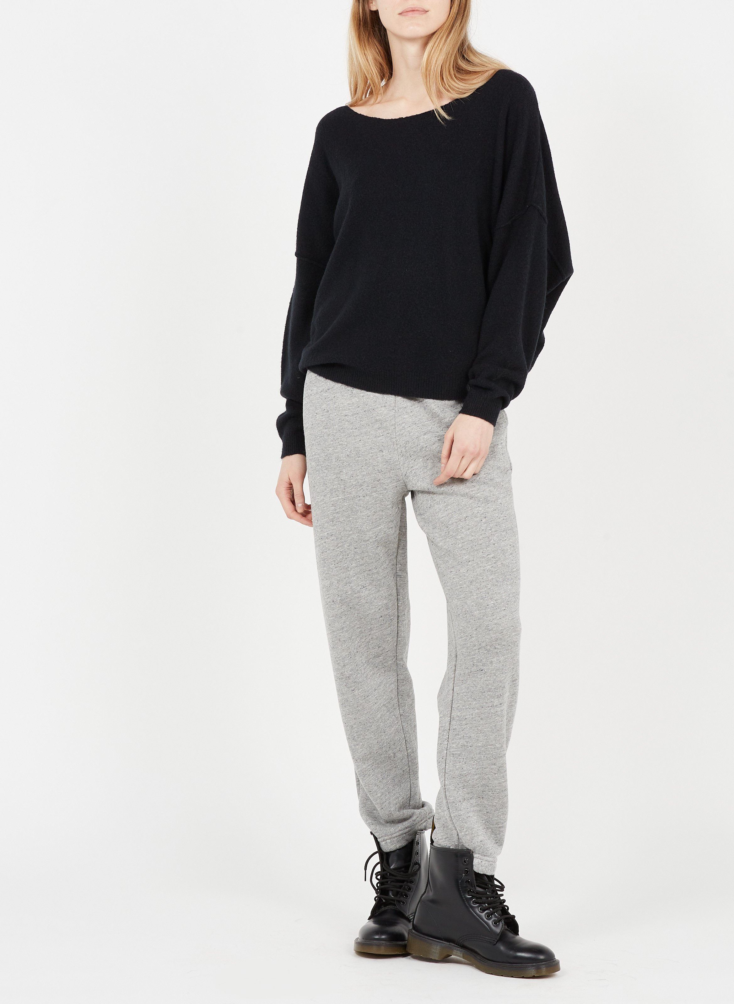 Pull col bateau en laine mélangée damsville AMERICAN VINTAGE Noir