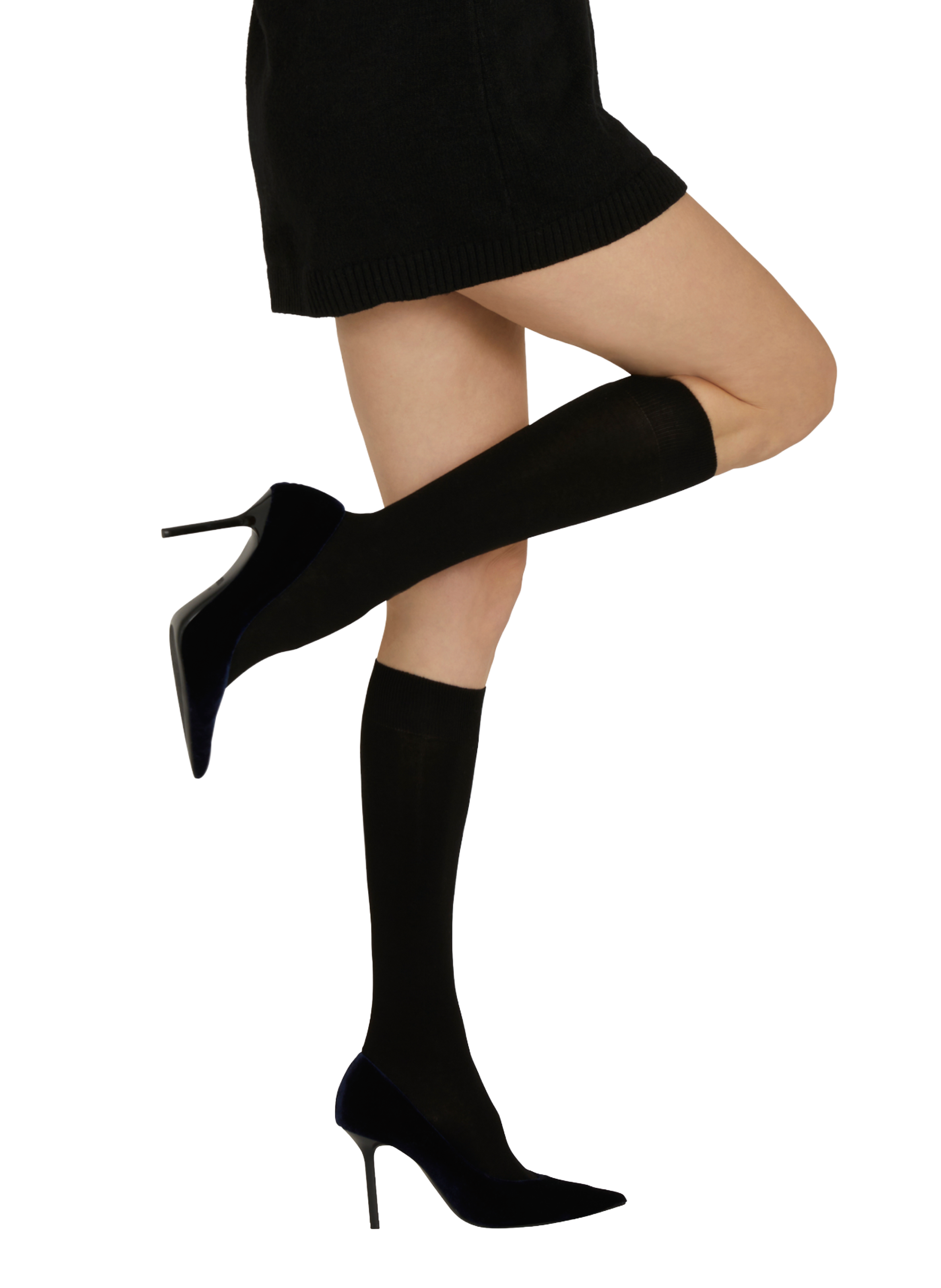 Modal and cashmere knee-high socks LE BOURGET Black