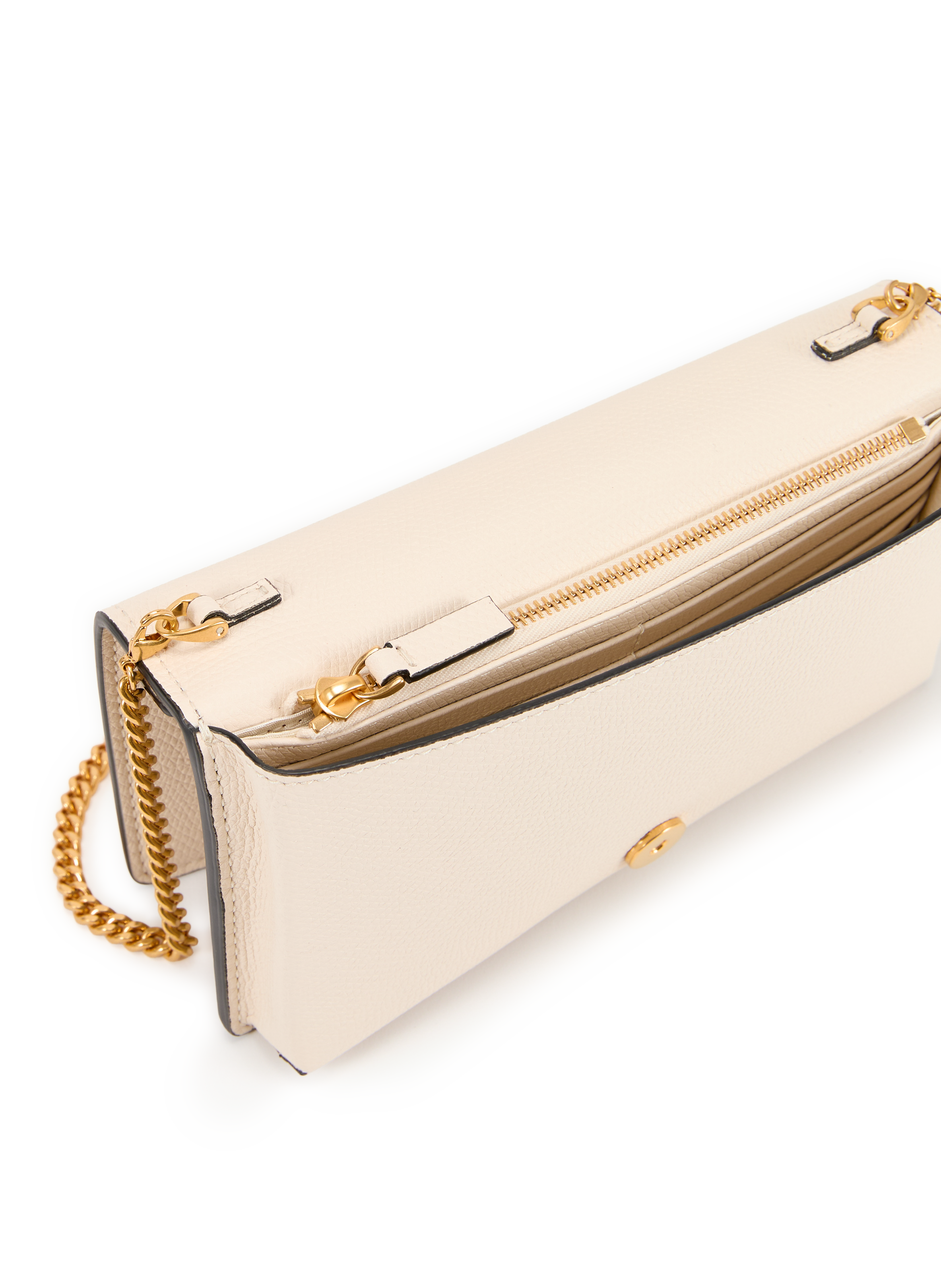 Grained leather pouch VALENTINO White