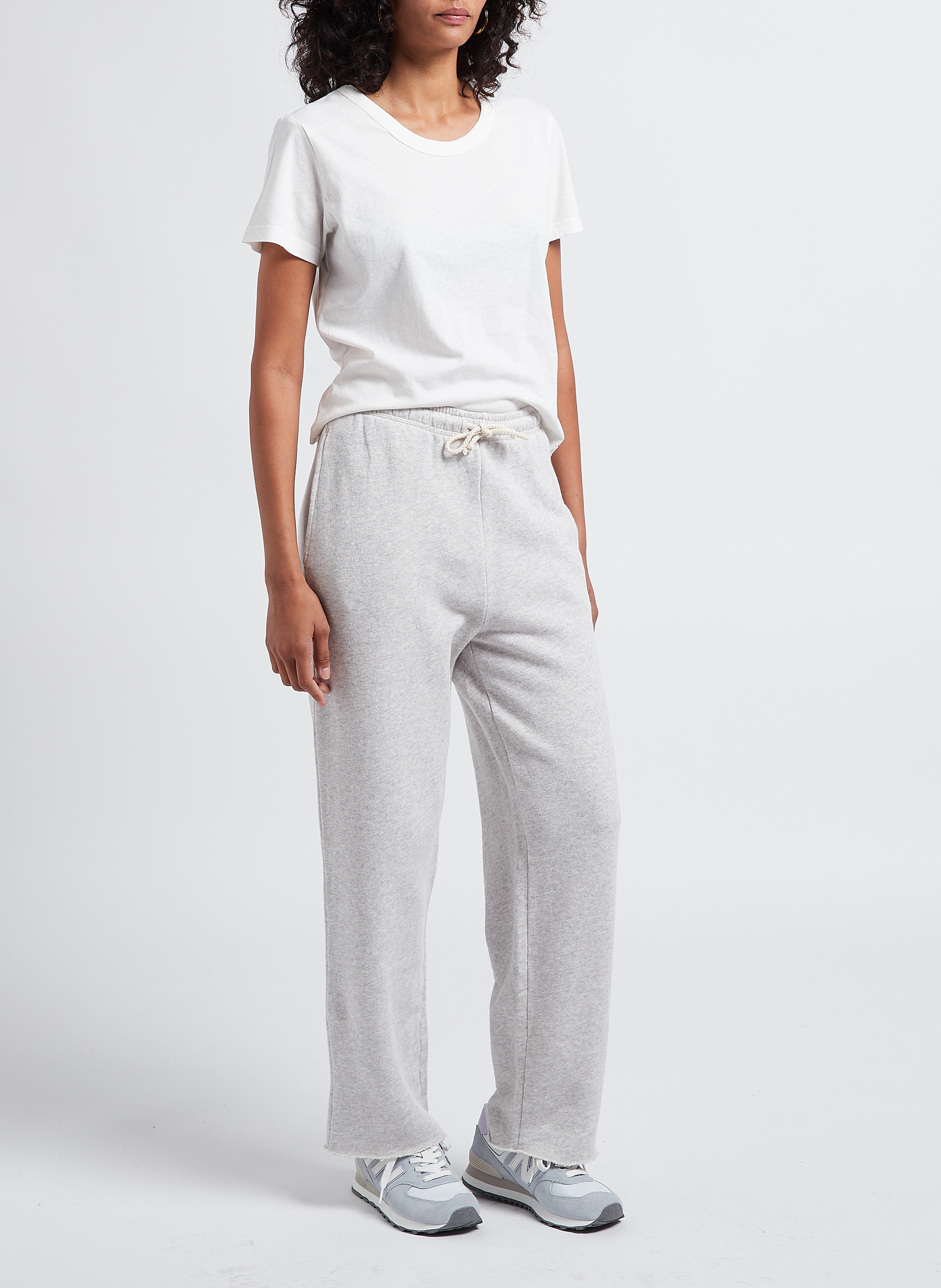 Tee-shirt court col rond en coton gamipy AMERICAN VINTAGE Blanc