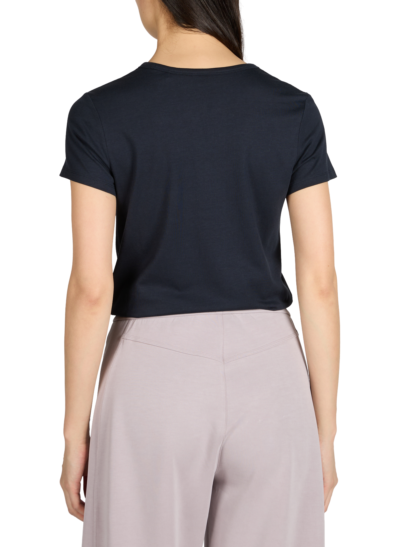 Round neck t-shirt in blended cotton and silk BOSS Blue