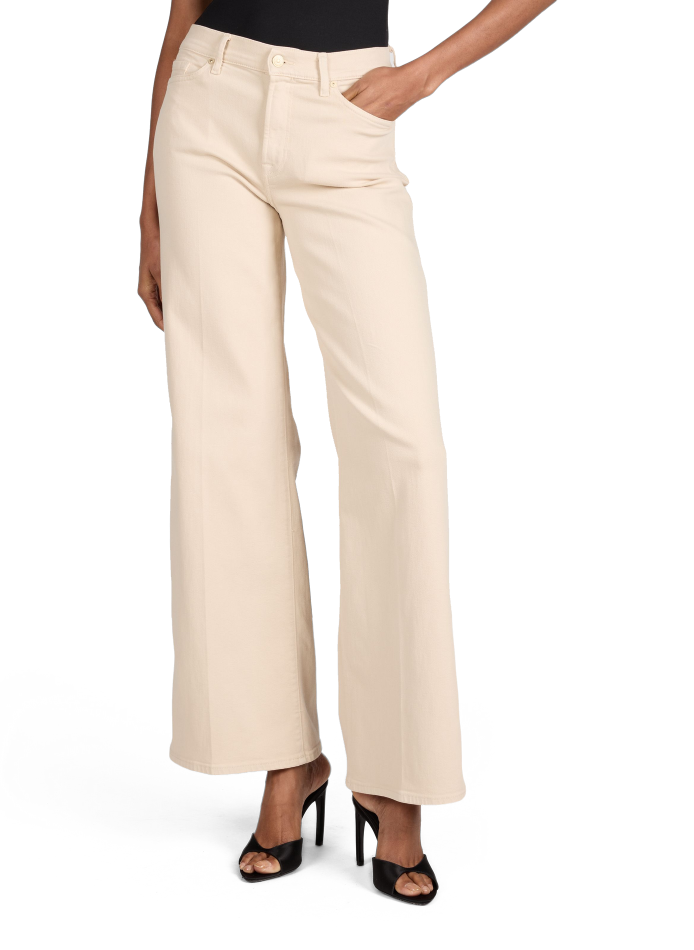 Wide leg Lotta jeans in blended cotton 7 FOR ALL MANKIND Beige