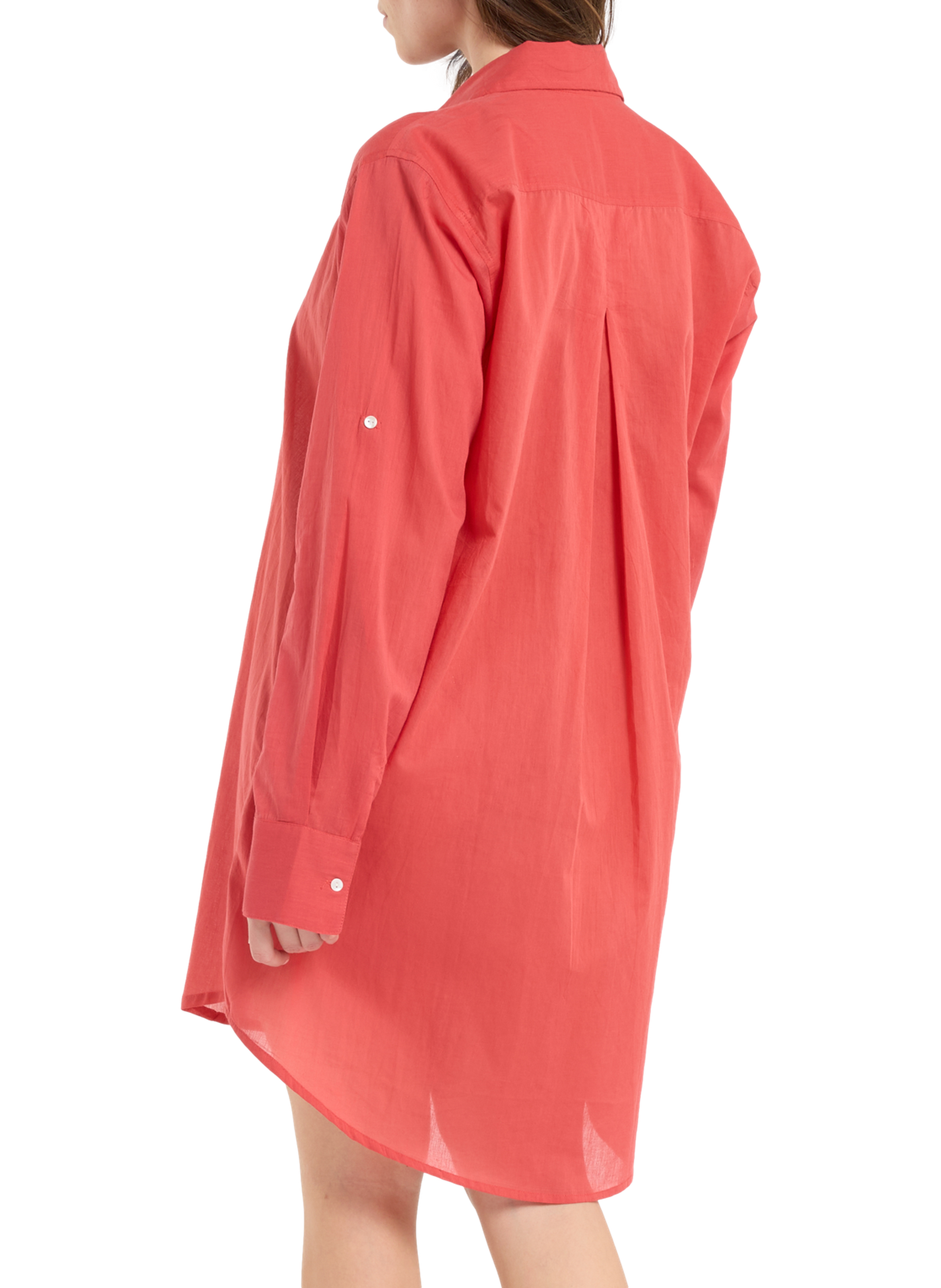 Oversized shirt with classic cotton collar SAISON 1865 Red