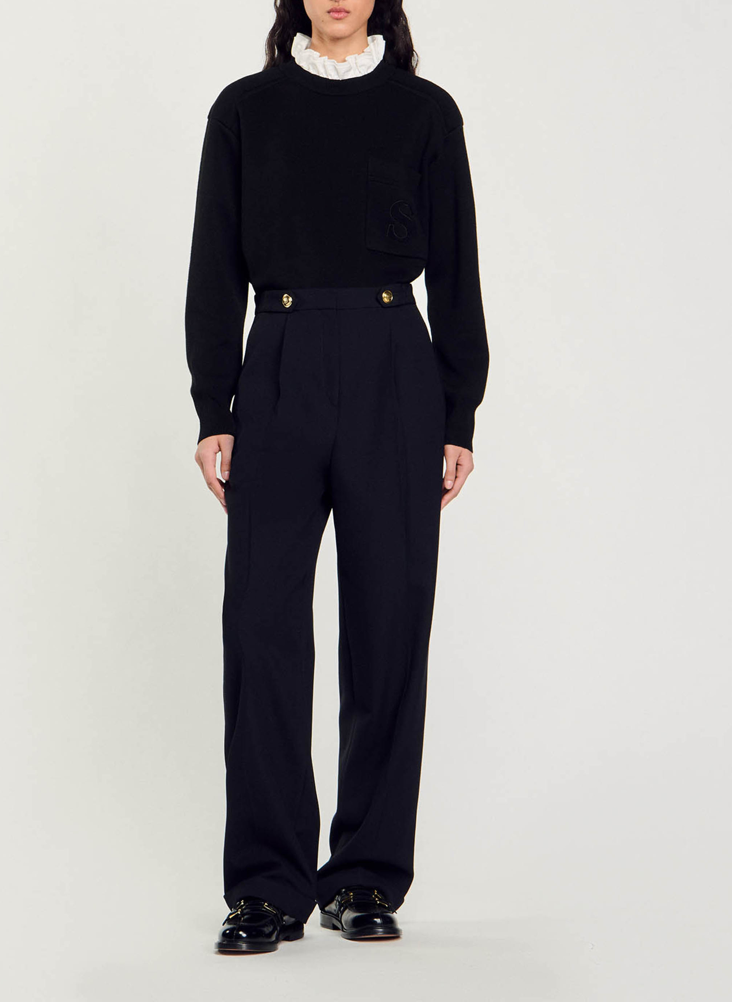 Pantalon large fluide Noir