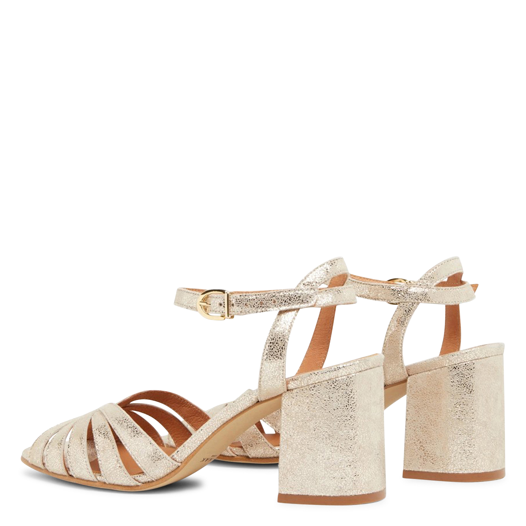 Sandales hautes en cuir brillant debacq JONAK Doré