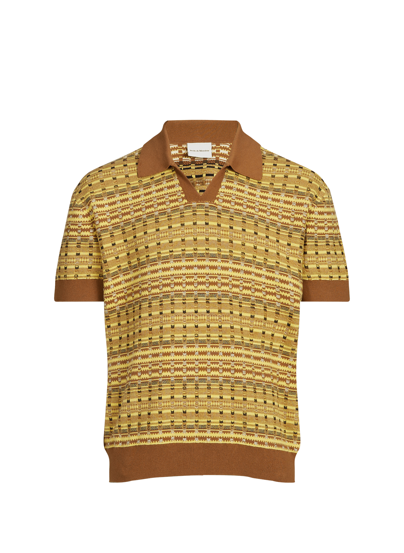Polo manches courtes à motifs en coton DROLE DE MONSIEUR Jaune