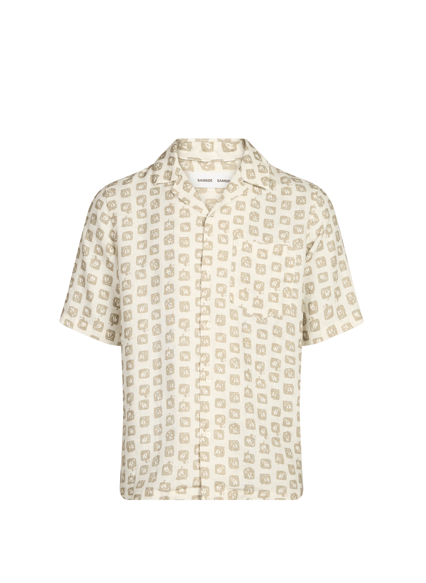 Chemise imprimée à manches courtes en lin SAMSOE SAMSOE Multicolore