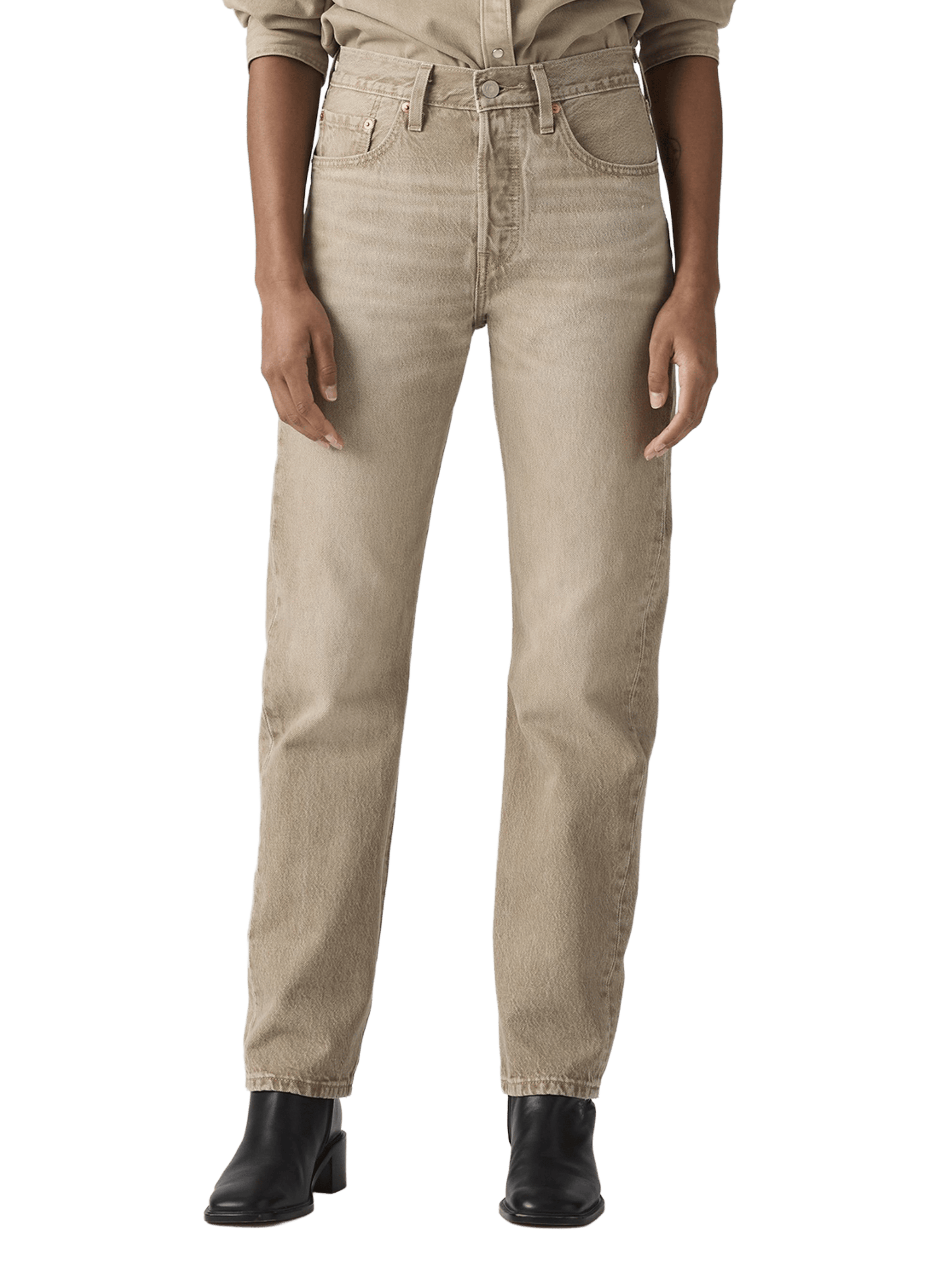 501 Original cotton denim jeans LEVI'S Brown