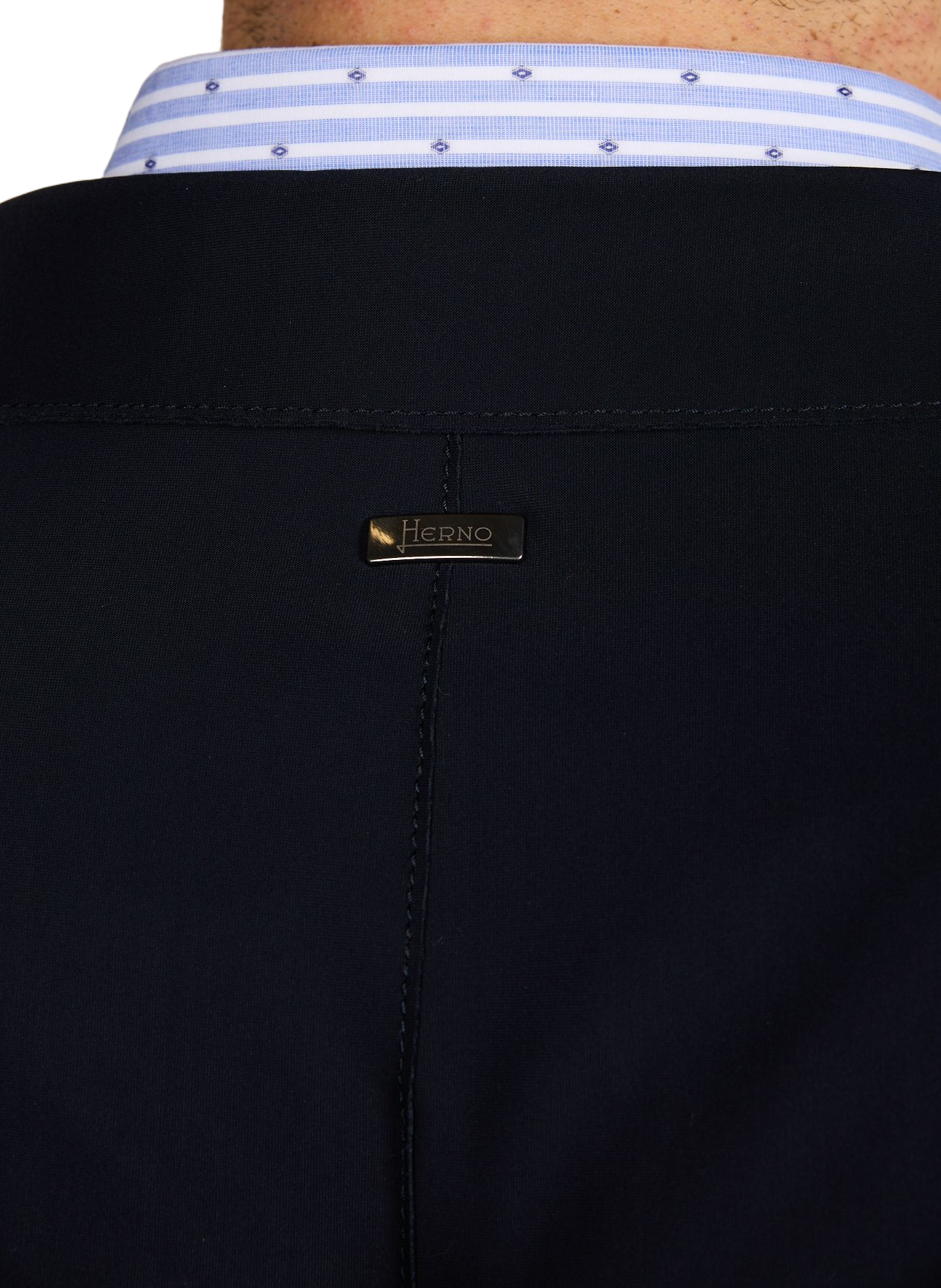 Solid straight blazer HERNO Blue
