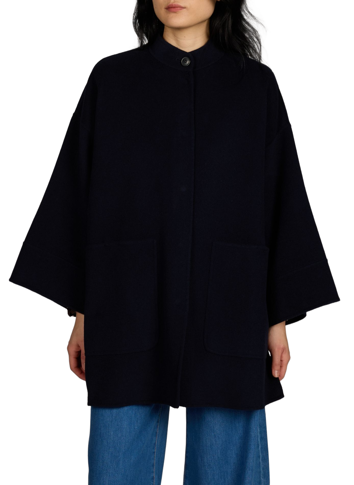 Veste col boutonnée en laine vierge mélangée MAX MARA WEEK END Bleu