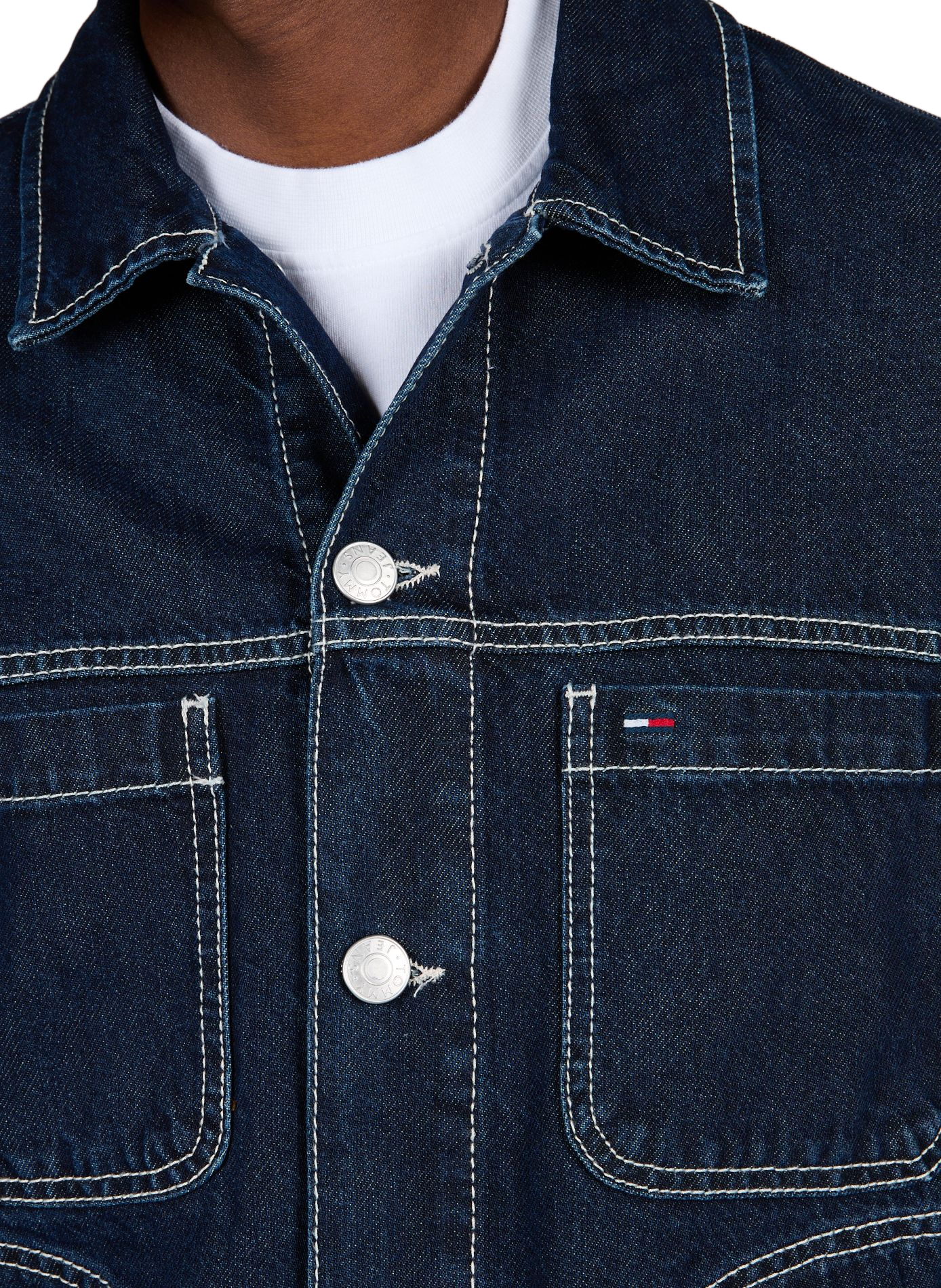 Blouson à rayures en coton mélangé TOMMY HILFIGER Bleu