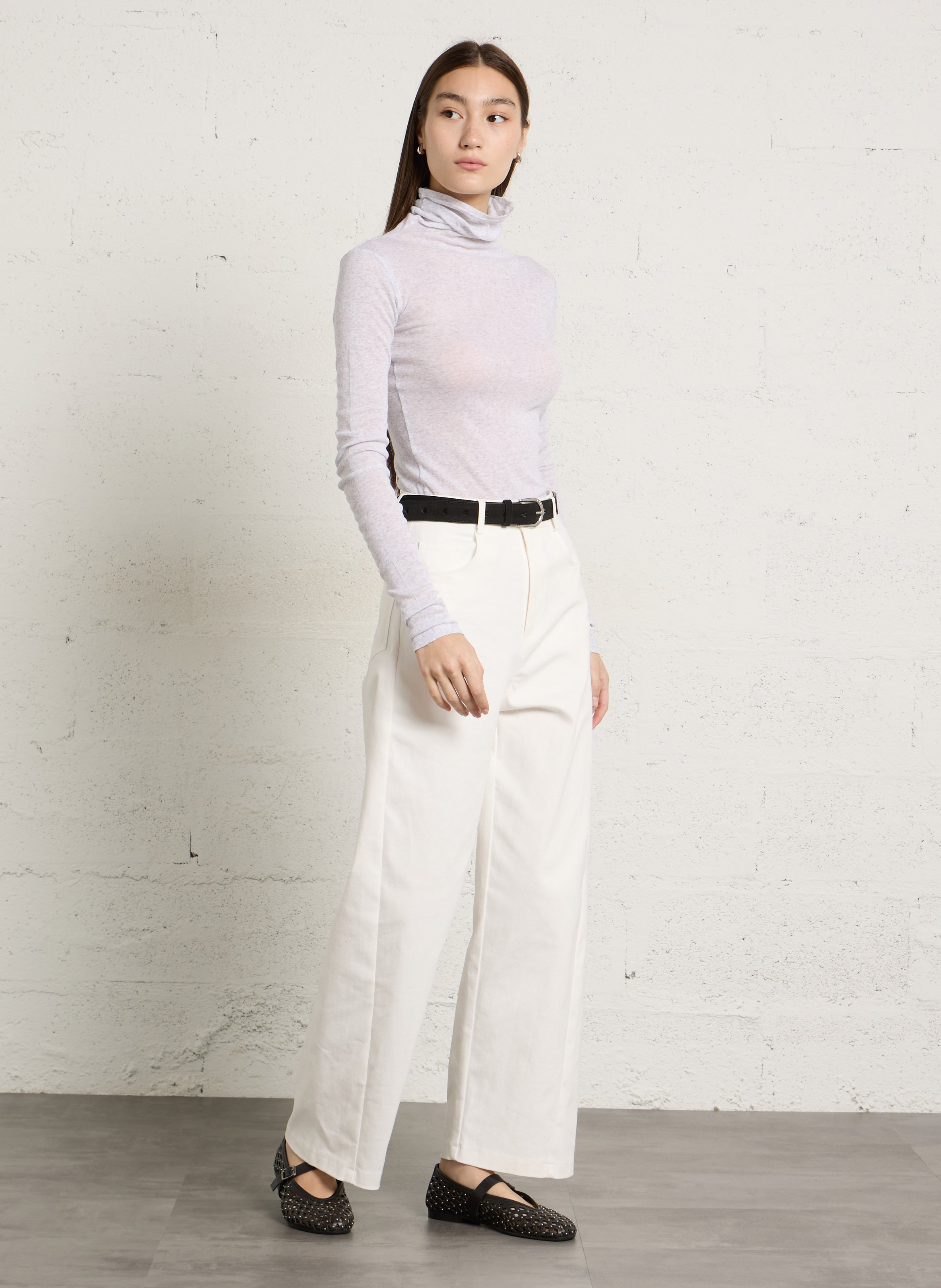 Sous-pull ajusté en jersey de coton massachusetts AMERICAN VINTAGE Gris