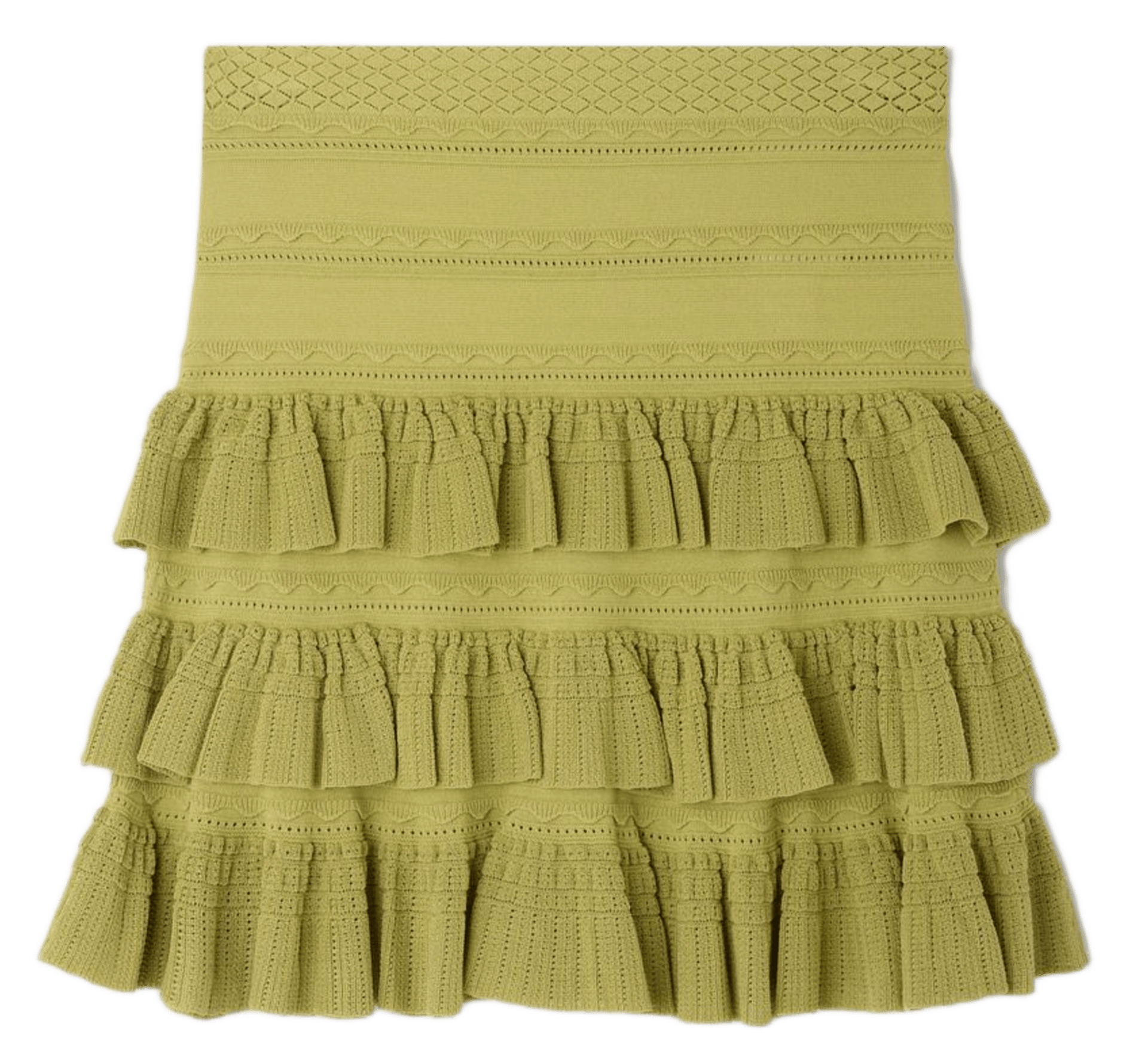 Jupe courte à volants SANDRO Vert