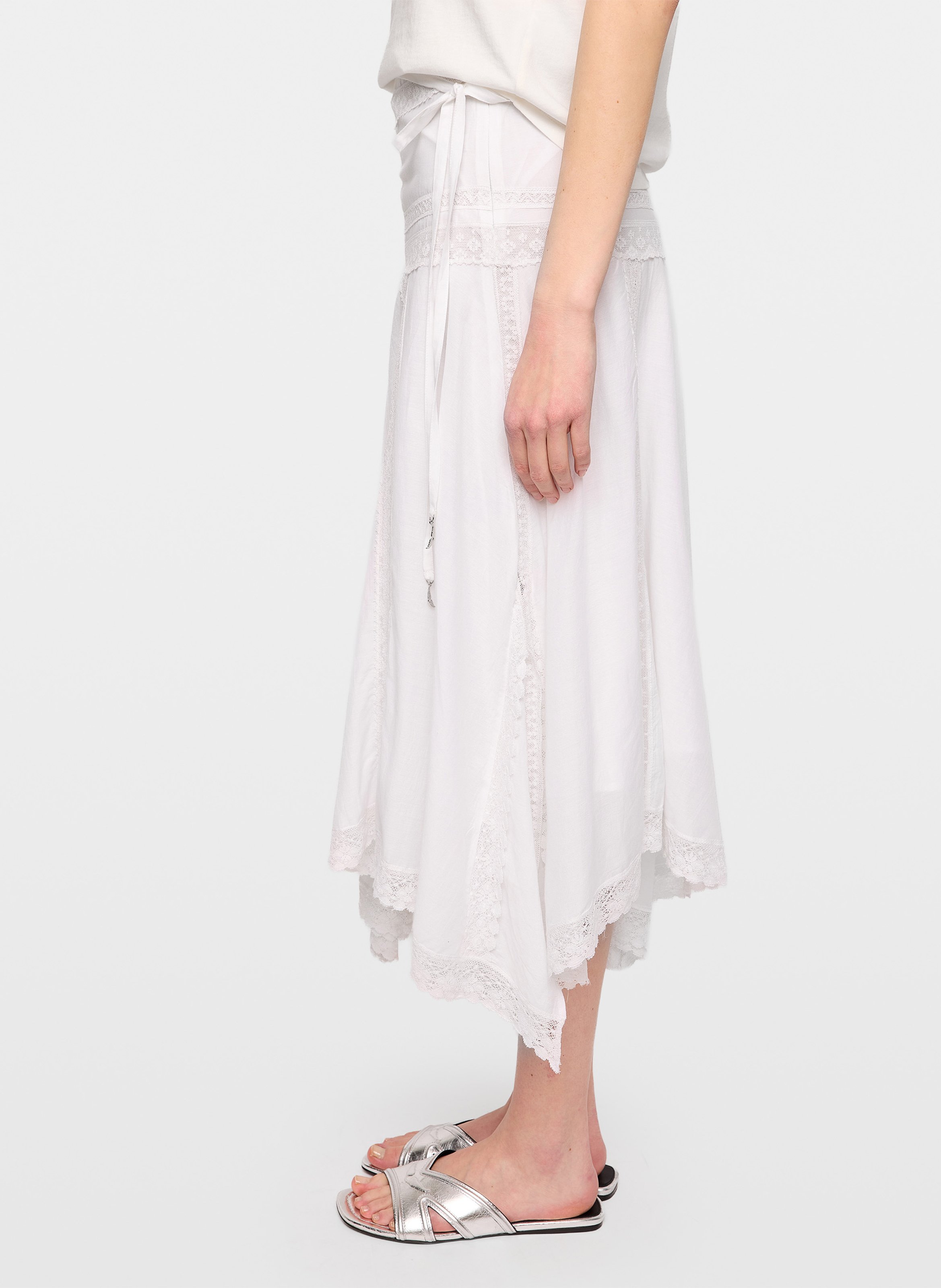 Jupe midi asymétrique jetro ZADIG&VOLTAIRE Blanc