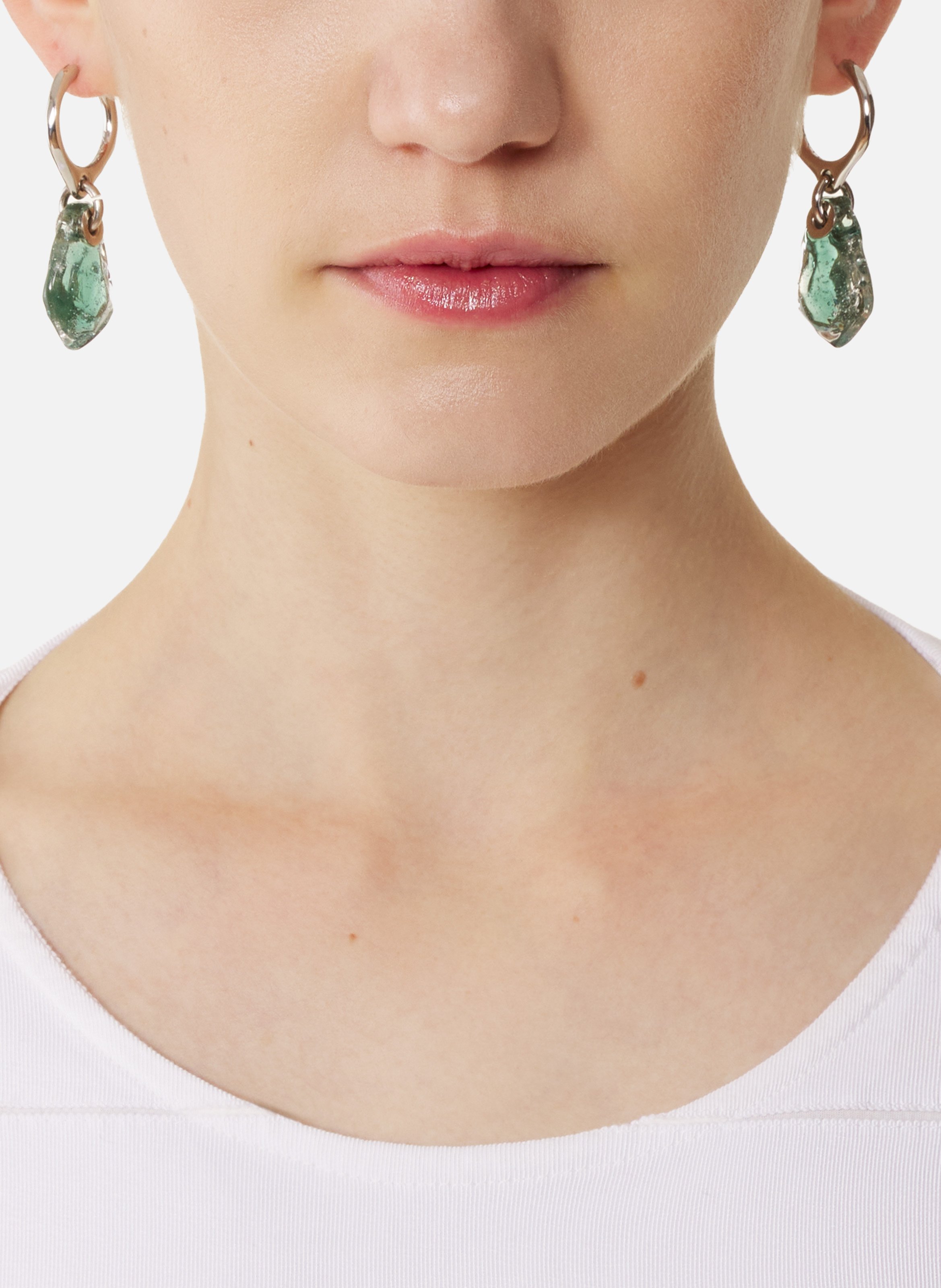 Boucles d'oreilles créoles aurore LANVIN Vert