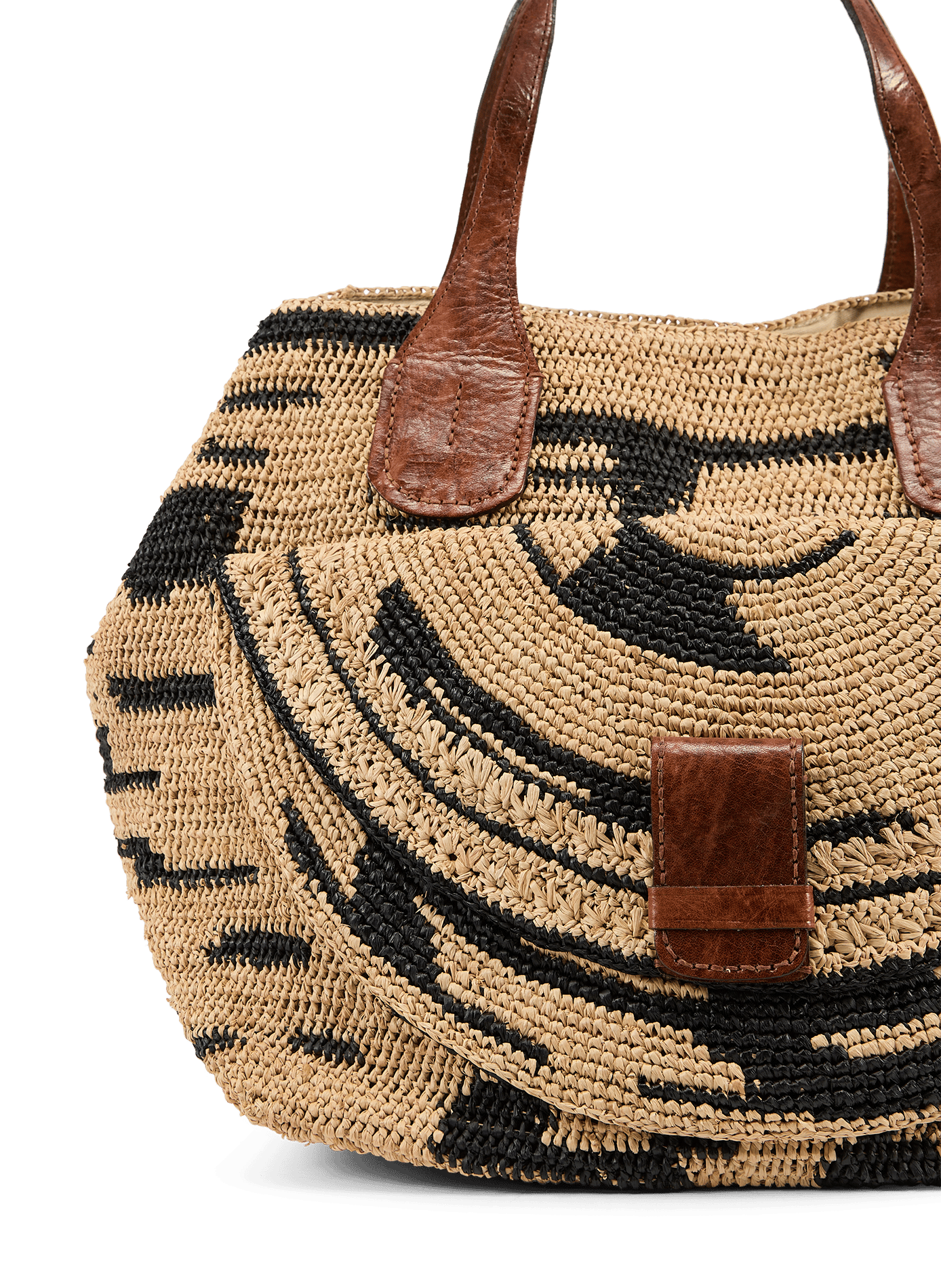 Laza II raffia and cotton bag IBELIV Multicolour