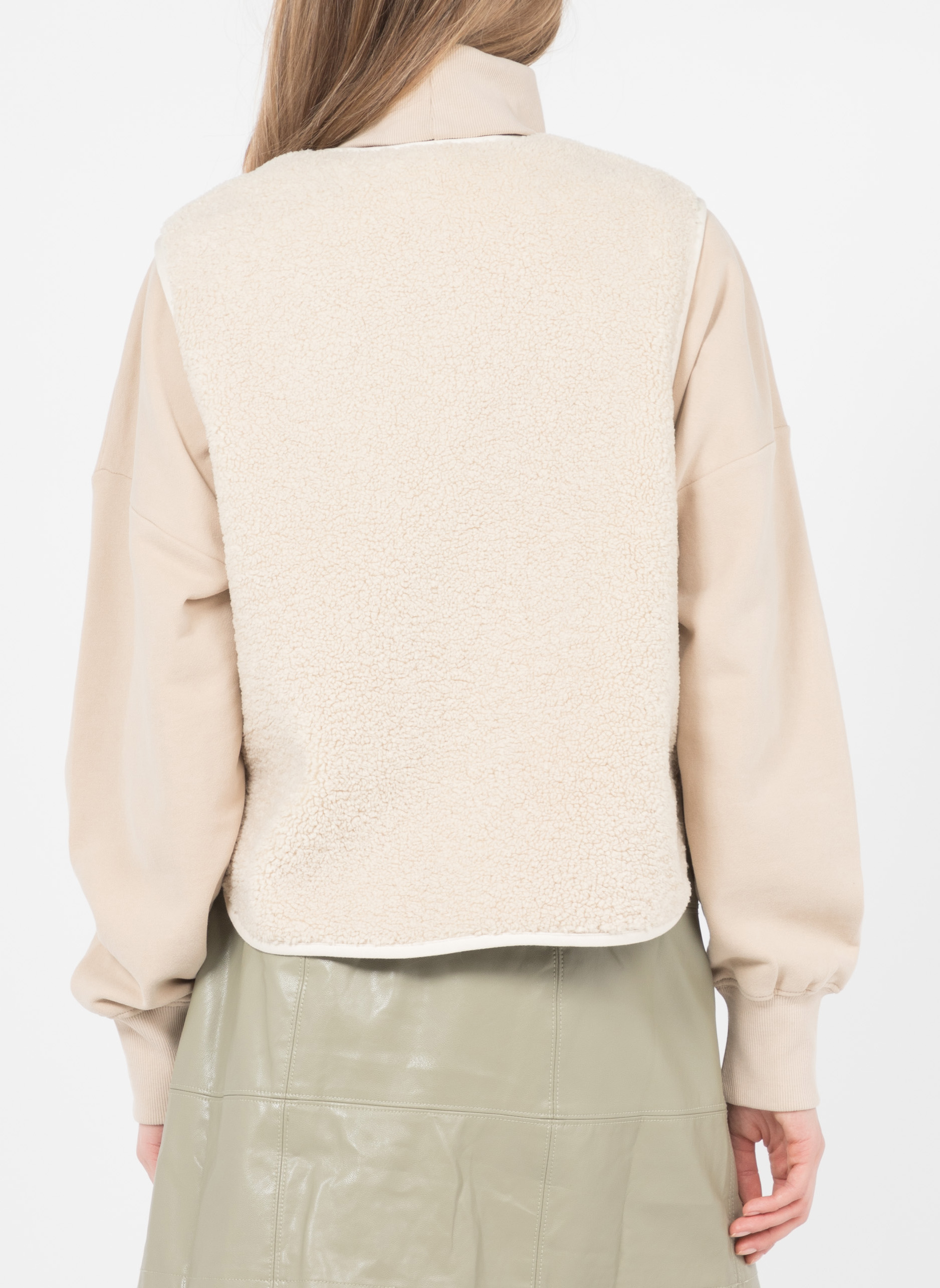 Gilet sans manches aspect mouton fusil SOEUR Beige