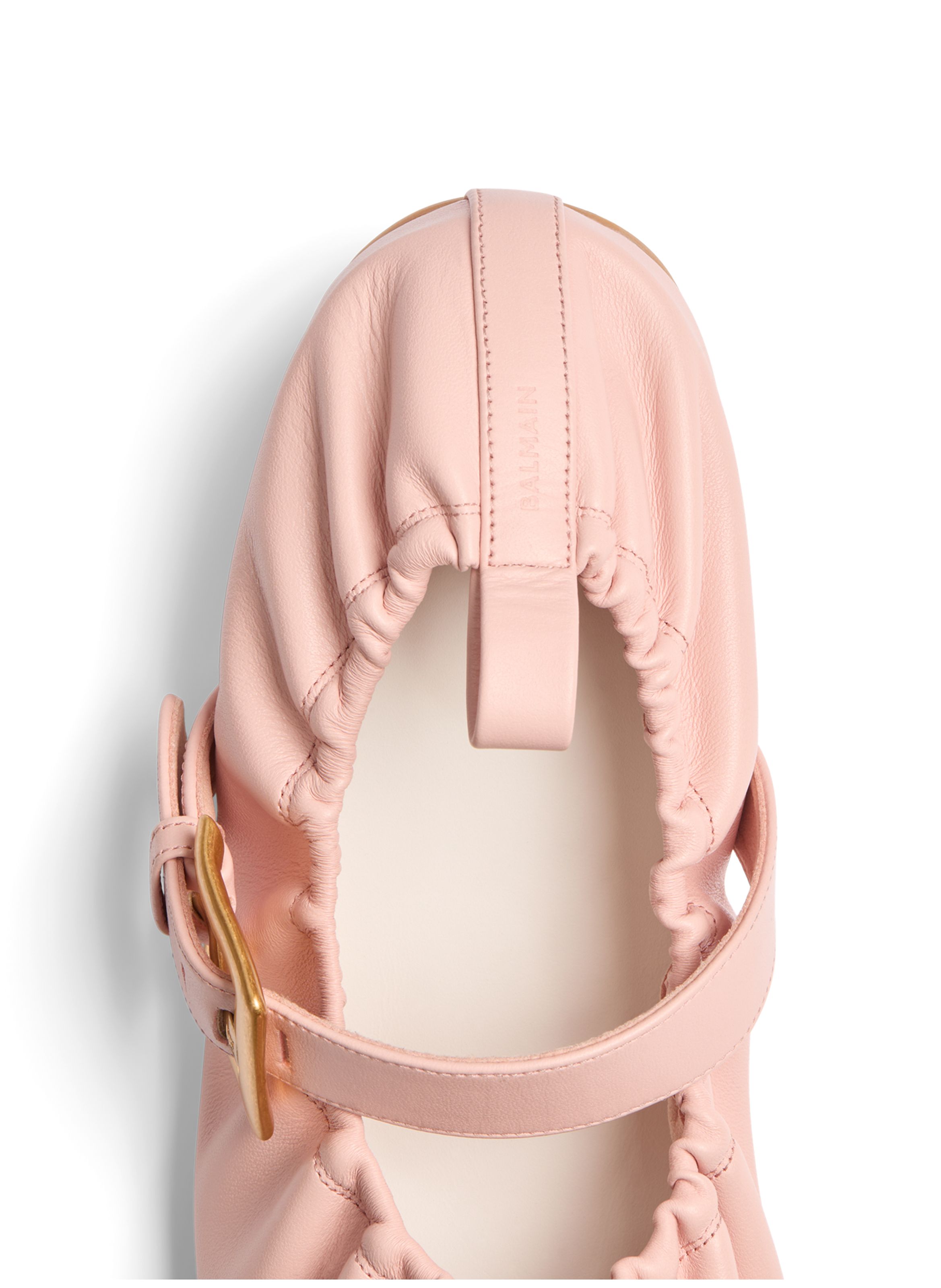Ballerines anthem en cuir lisse BALMAIN Rose