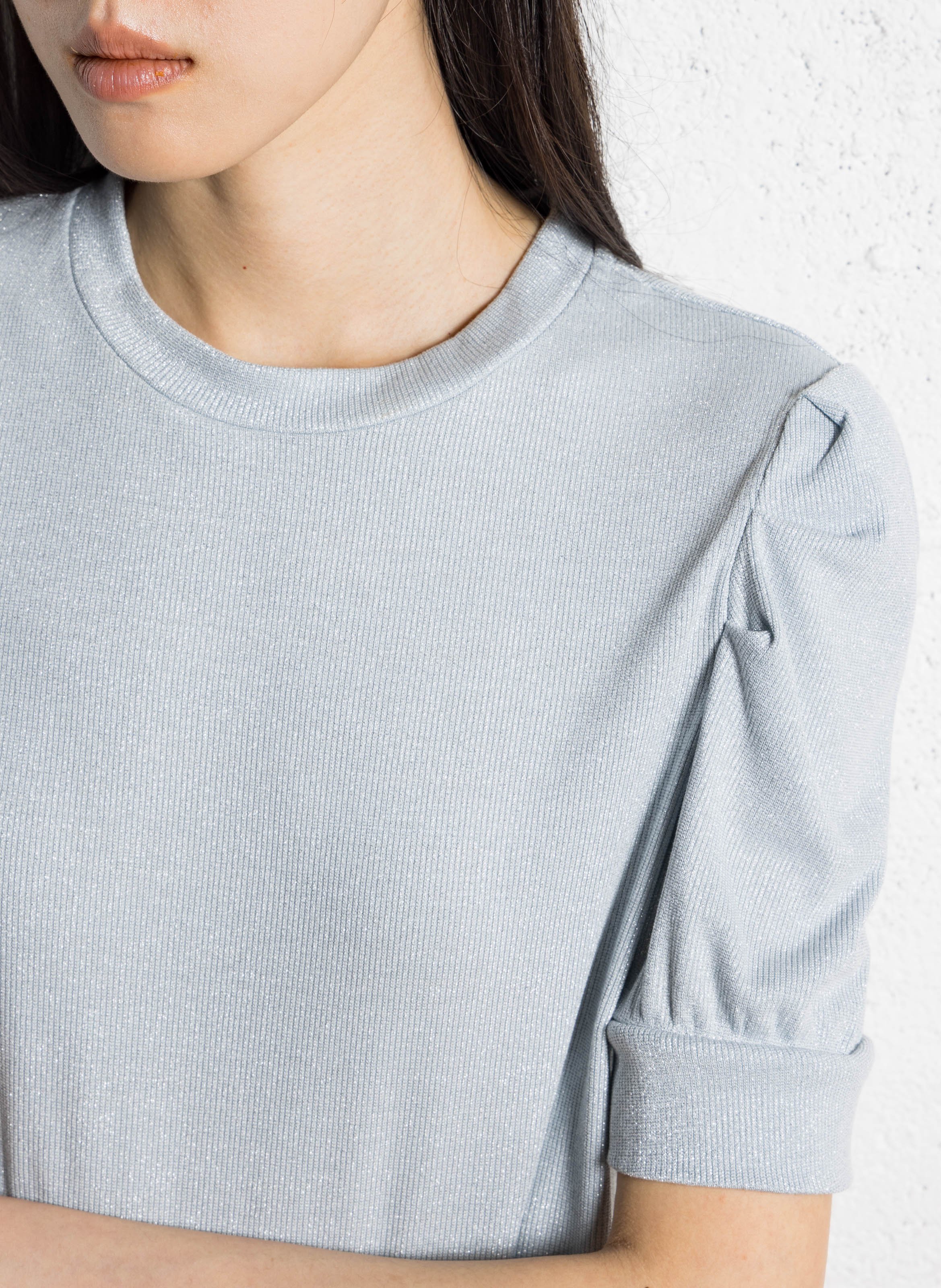 Pull droit col rond pailleté IKKS Bleu