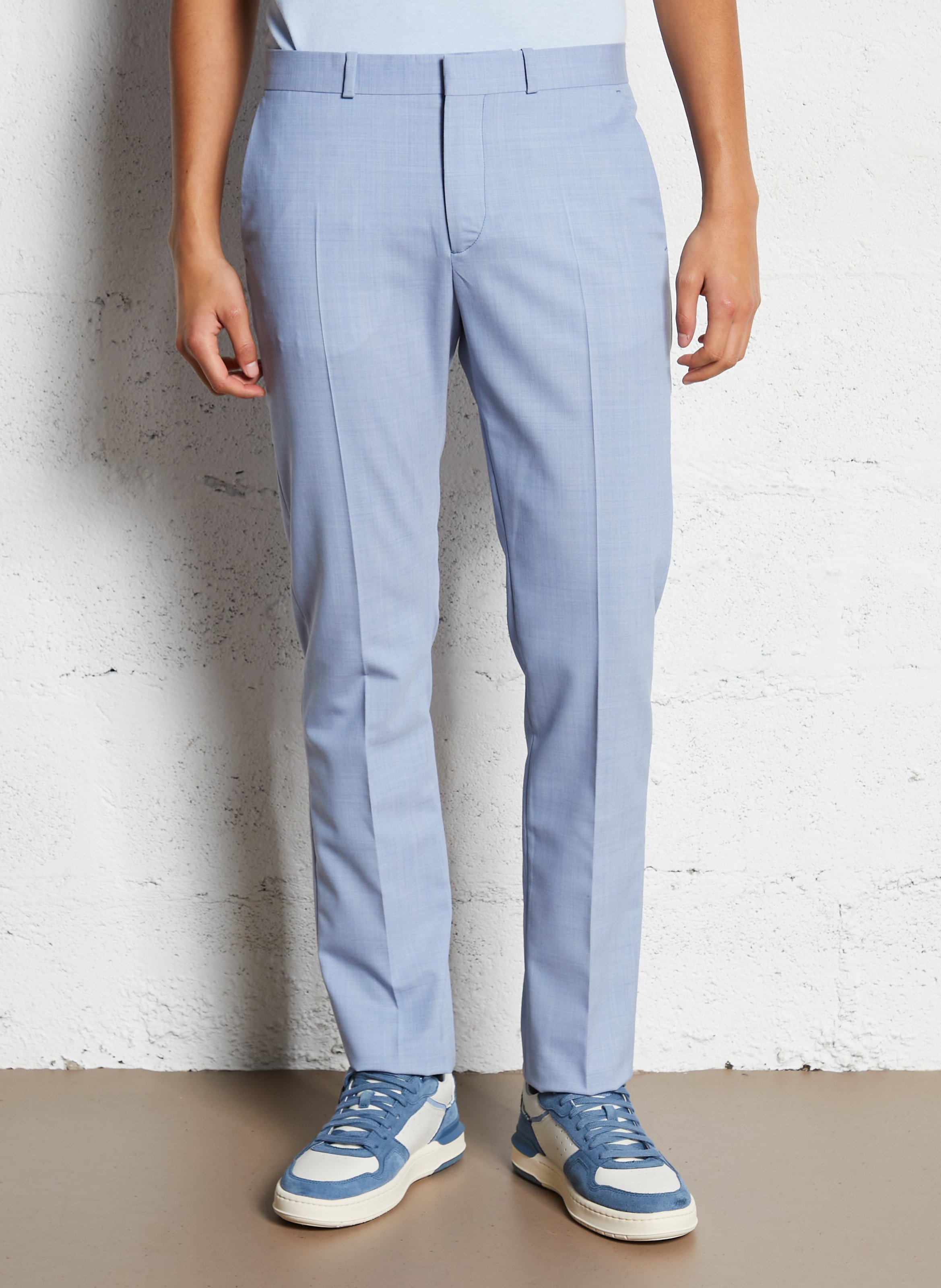 Pantalon de costume en laine mélangée IKKS Bleu