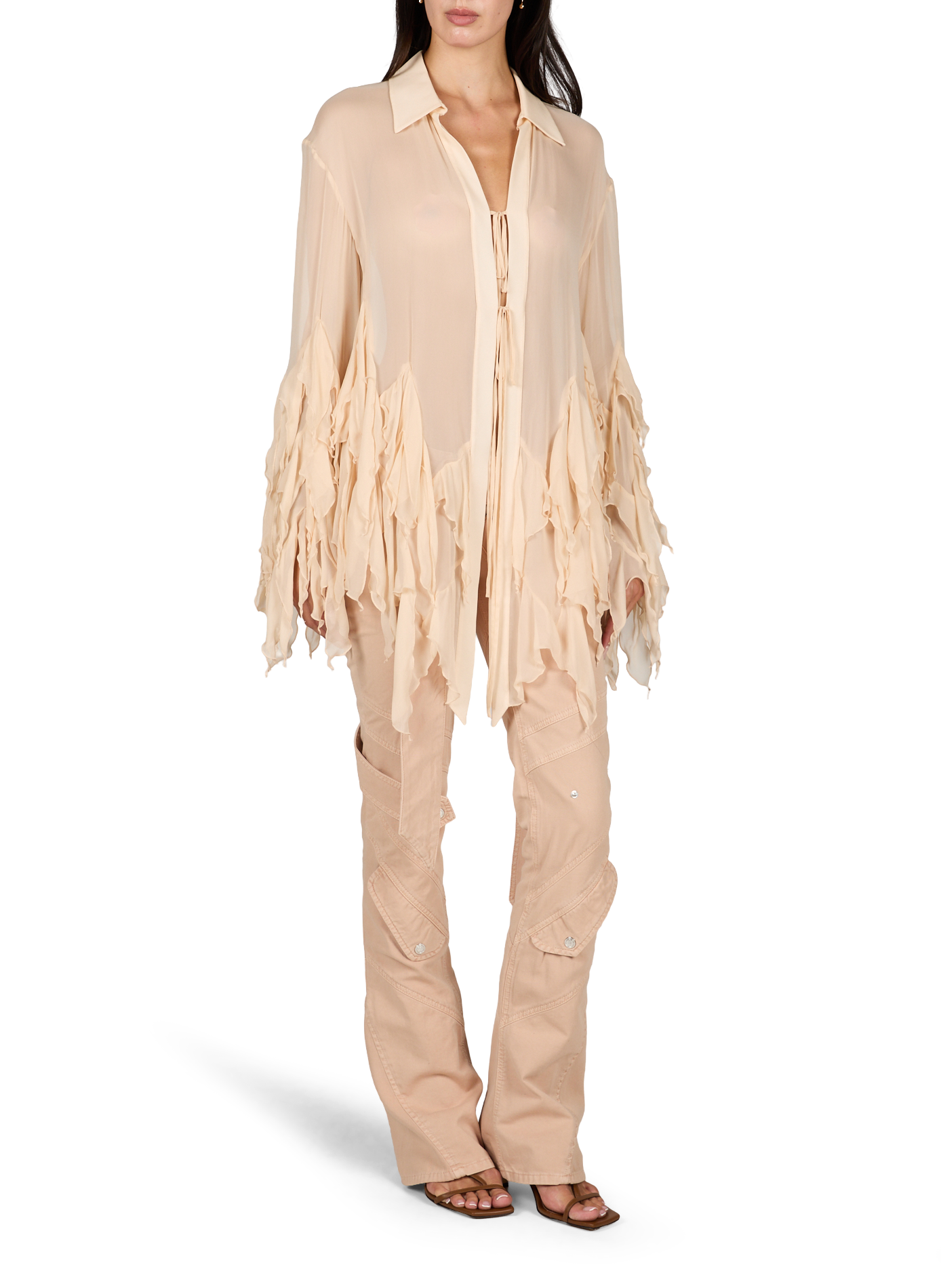 Flowy Sheer Blouse BLUMARINE Beige
