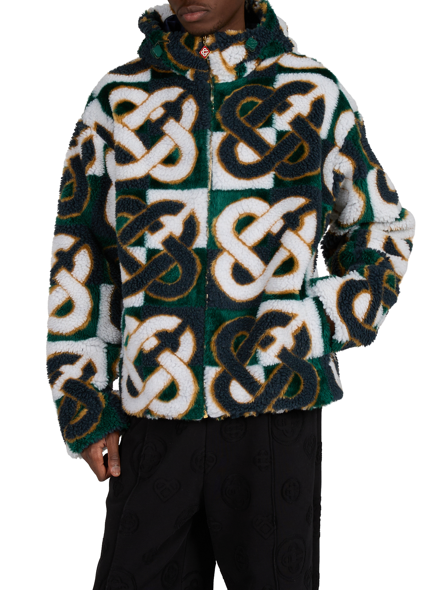 Logo-embroidered wool blend jacket CASABLANCA PARIS Multicolour