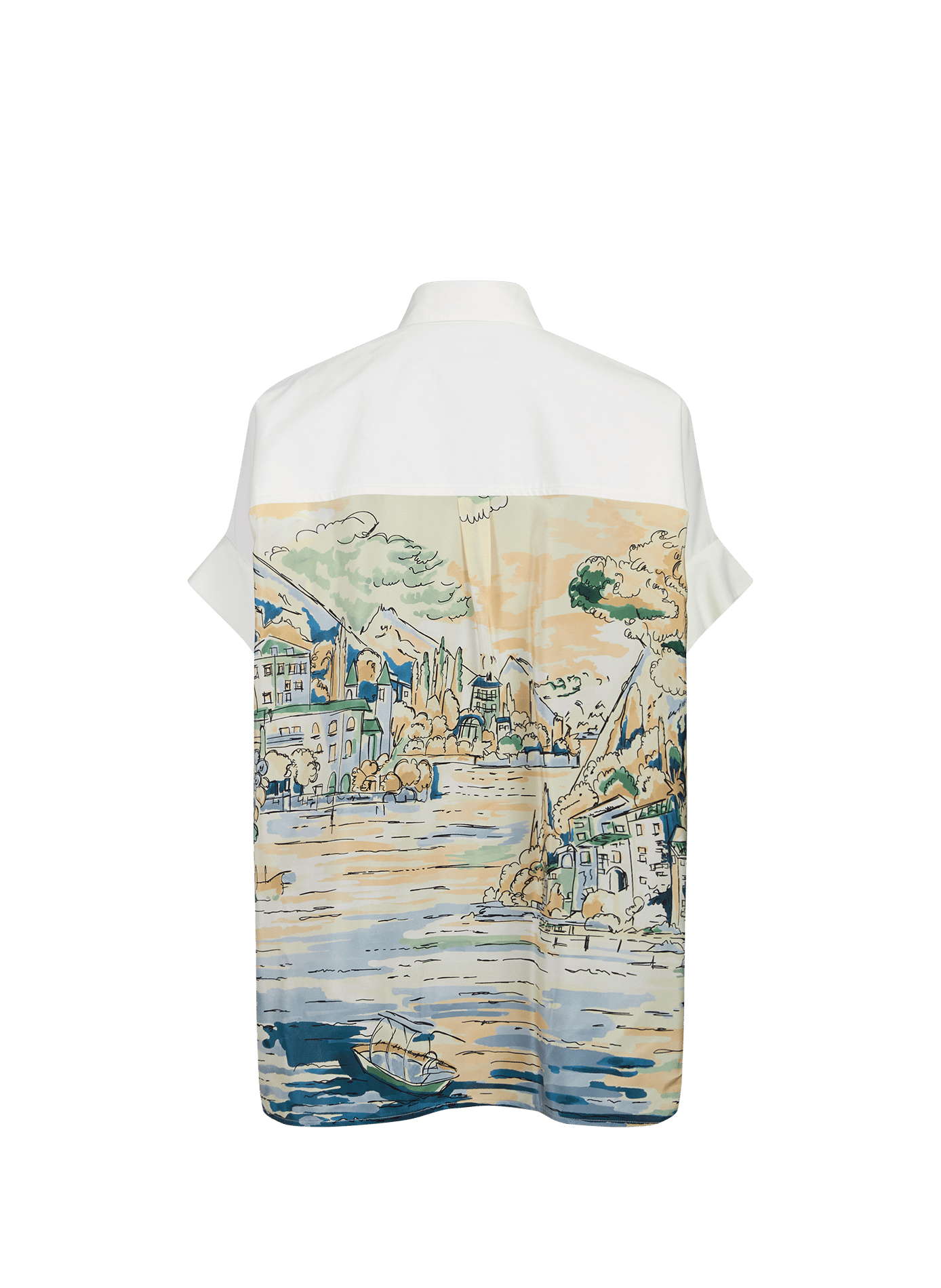 Chemise manches courtes à imprimé dos en coton  MAX MARA WEEK END Blanc