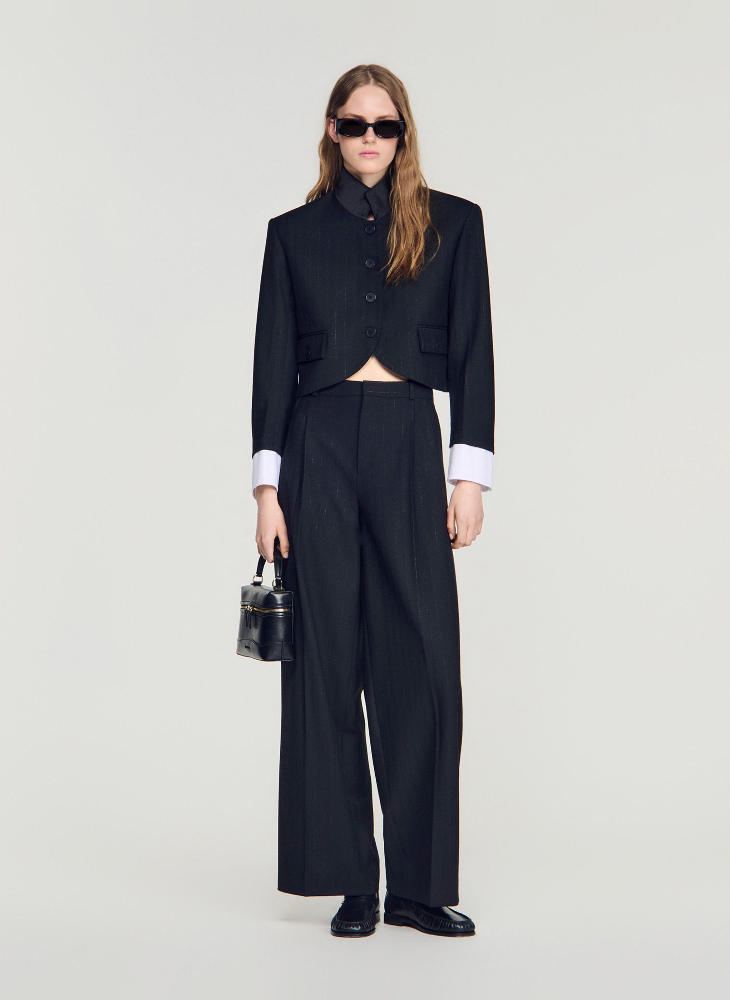 Veste courte droite SANDRO Noir