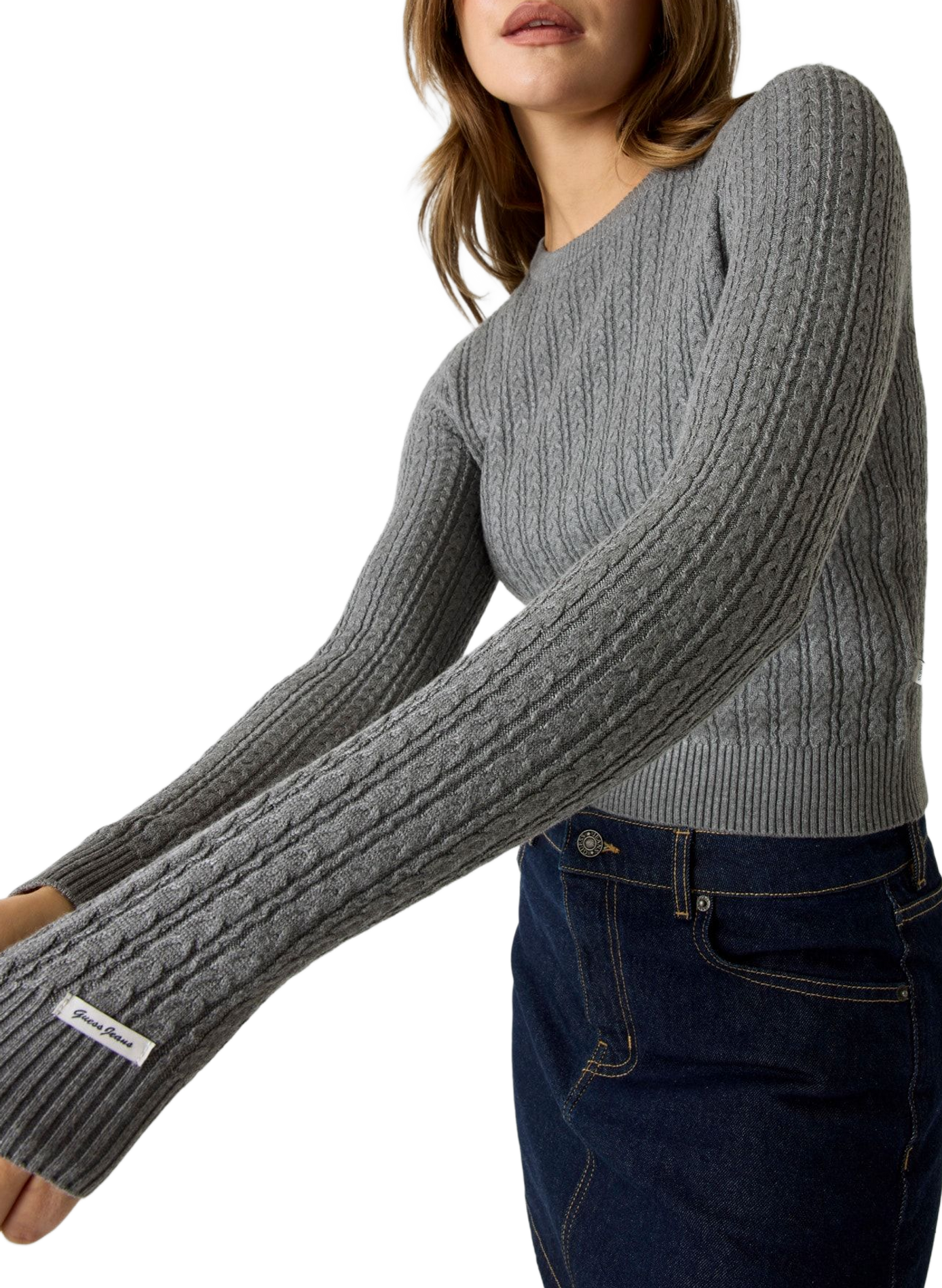 Rundhalsausschnitt-Pullover GUESS Grau