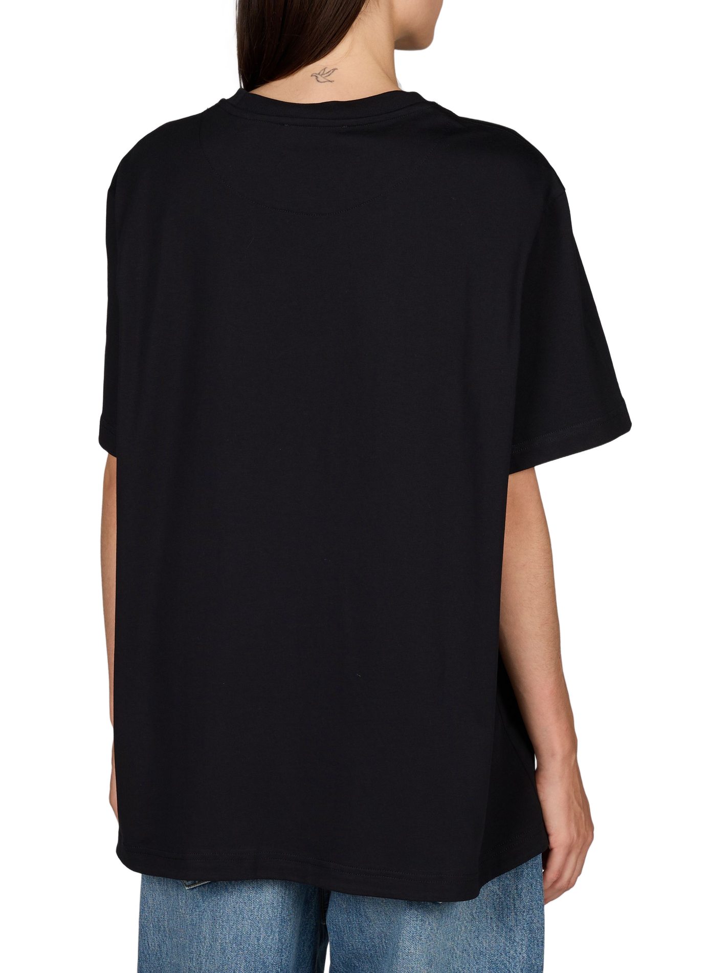 T-shirt manches courtes en coton THE ATTICO Noir