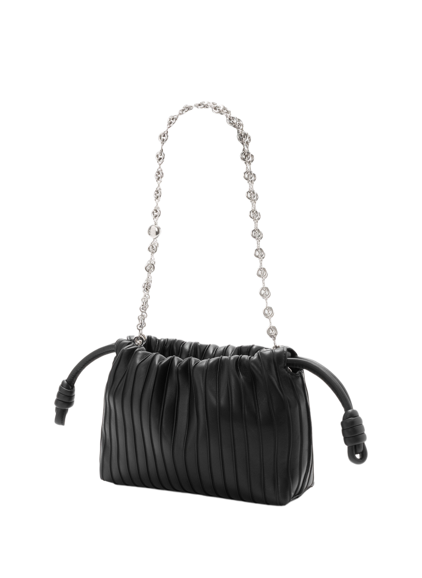 Mini Flamenco Pleats purse en cuir d'agneau nappa LOEWE Noir