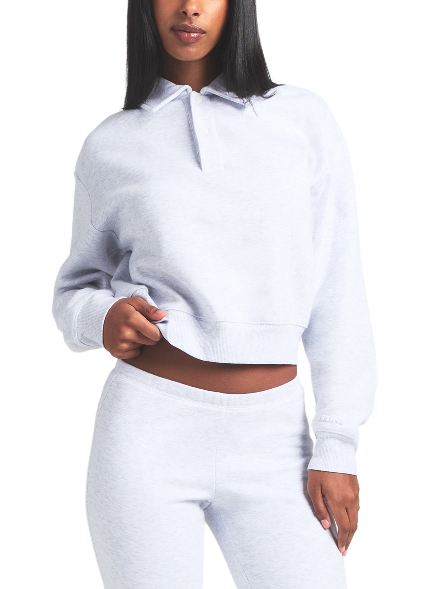 Sweater met ritssluiting en katoenmix SKIMS Grijs