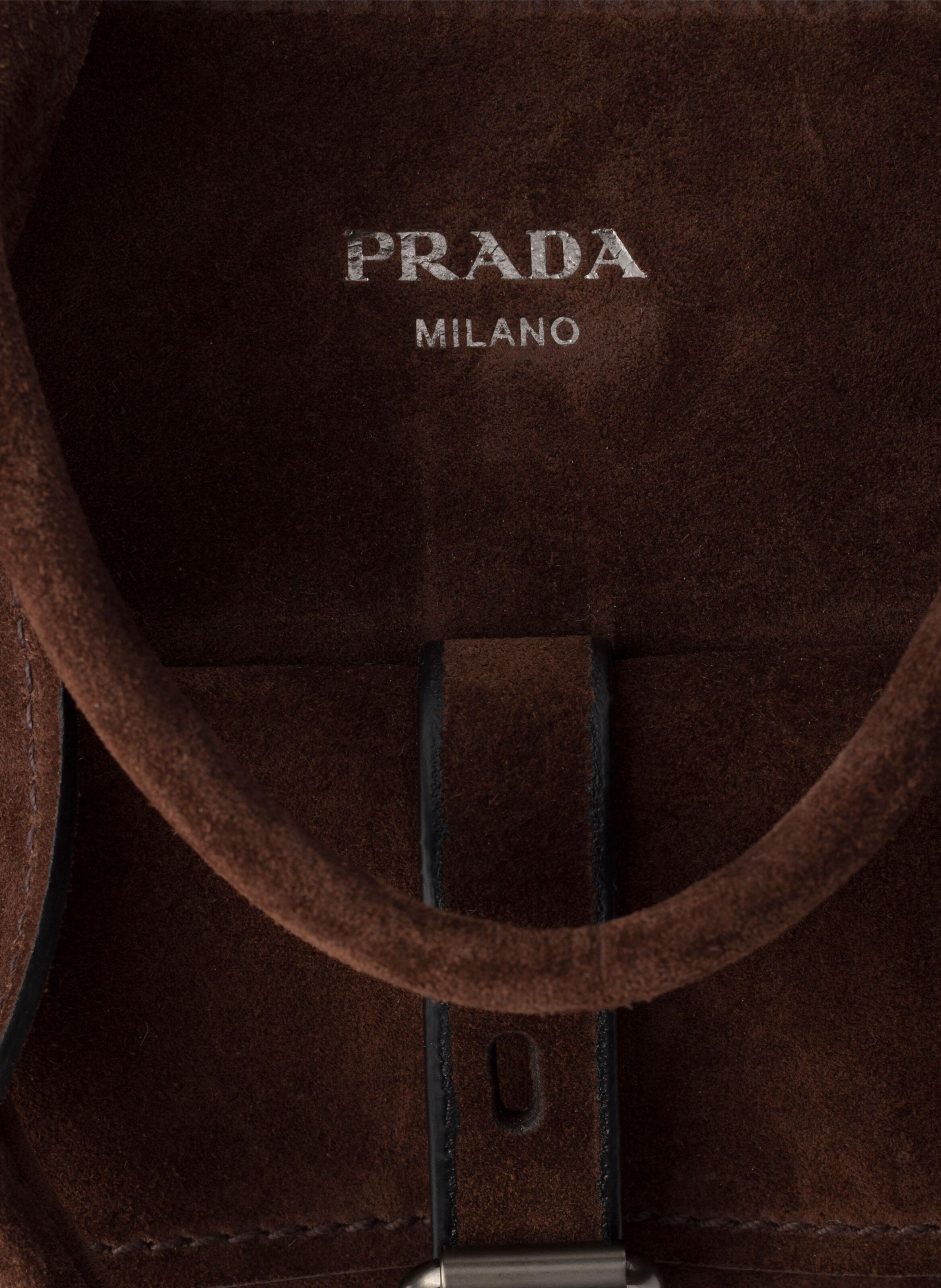 Grand cabas prada route en veau velours PRADA Marron