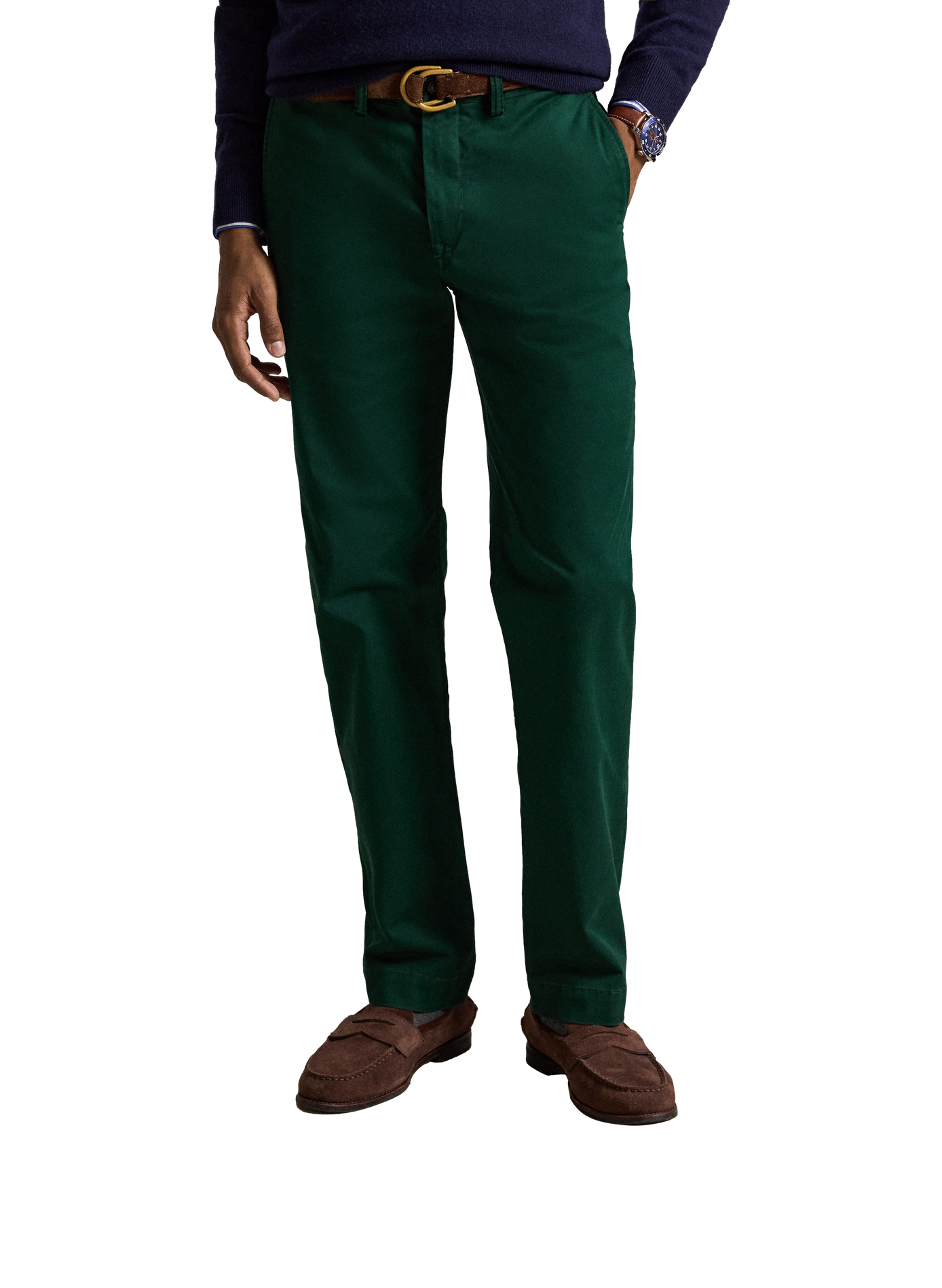 Pantalon droit en coton mélangé POLO RALPH LAUREN Vert
