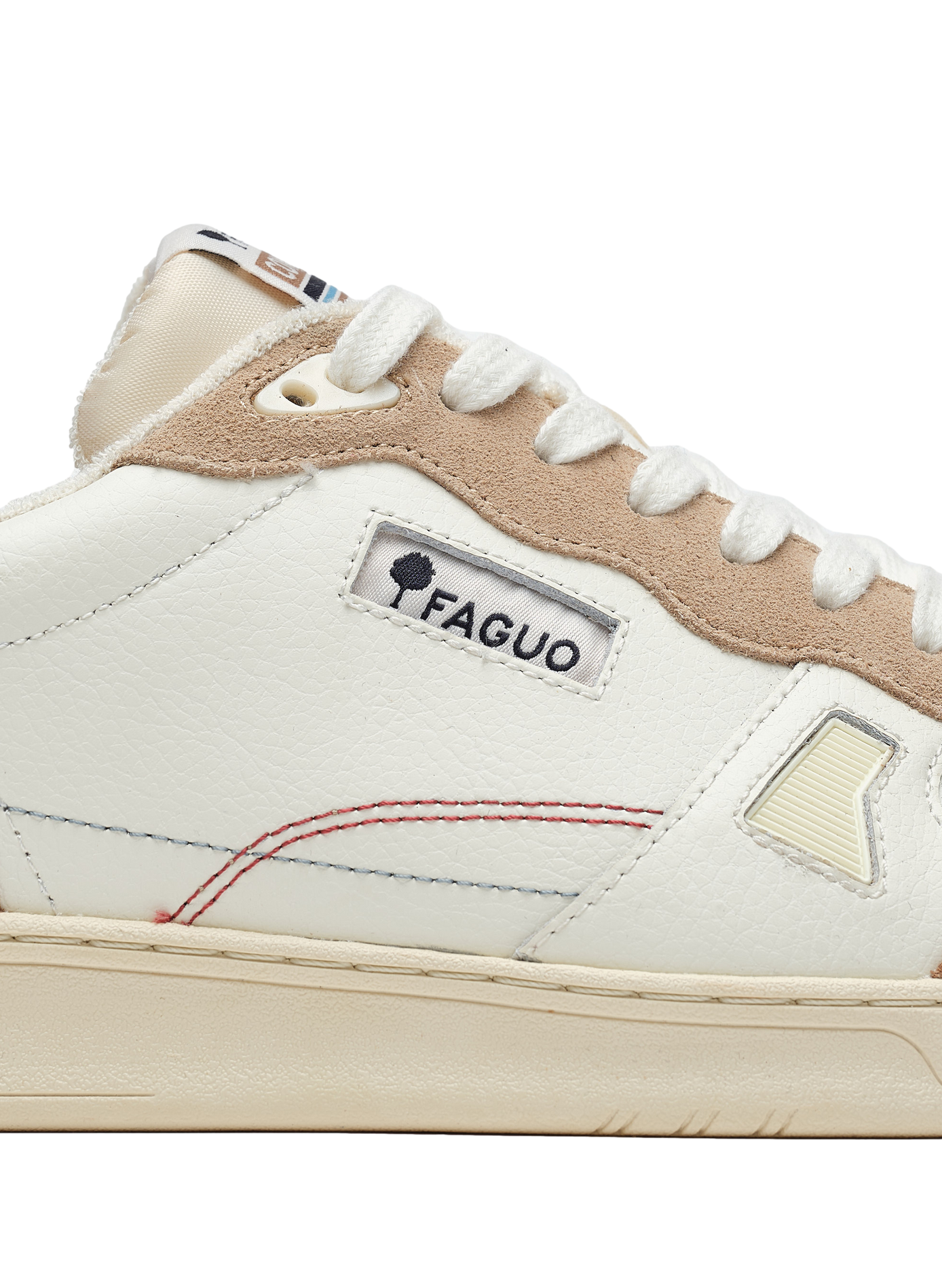 Mixed leather sneakers FAGUO Beige