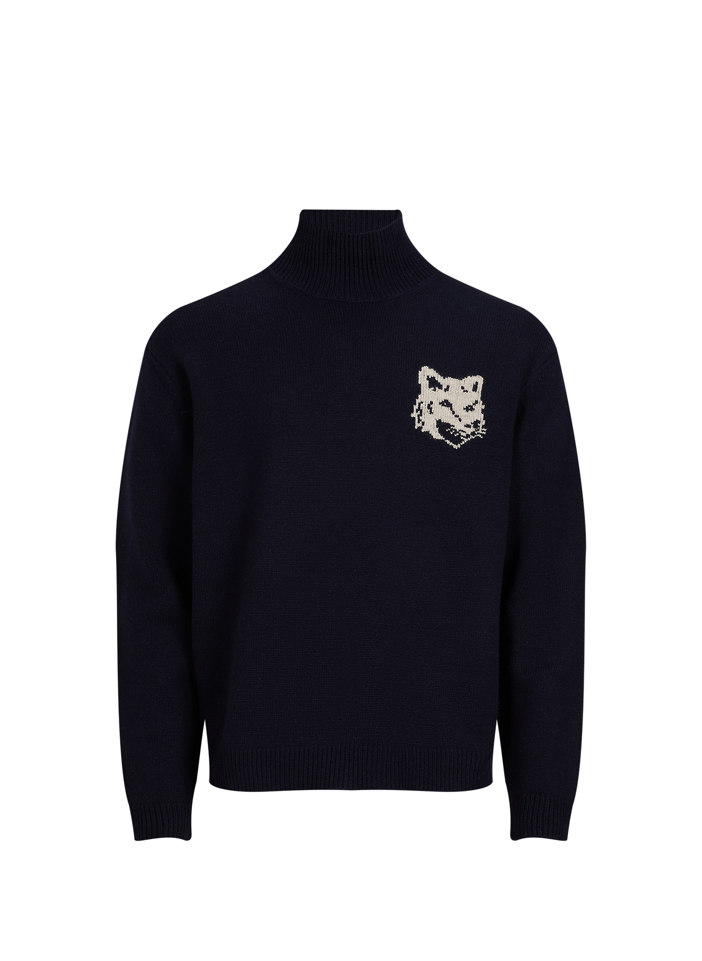 Trui met opstaande kraag van wol MAISON KITSUNÉ Blauw