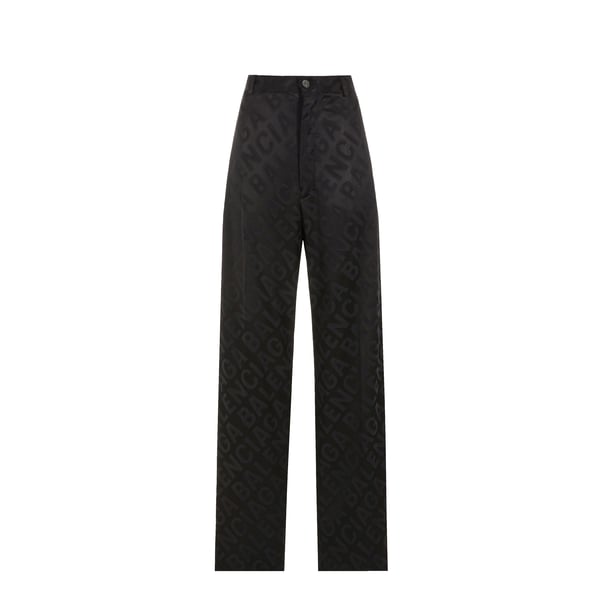 Pantalon large satiné monogrammé