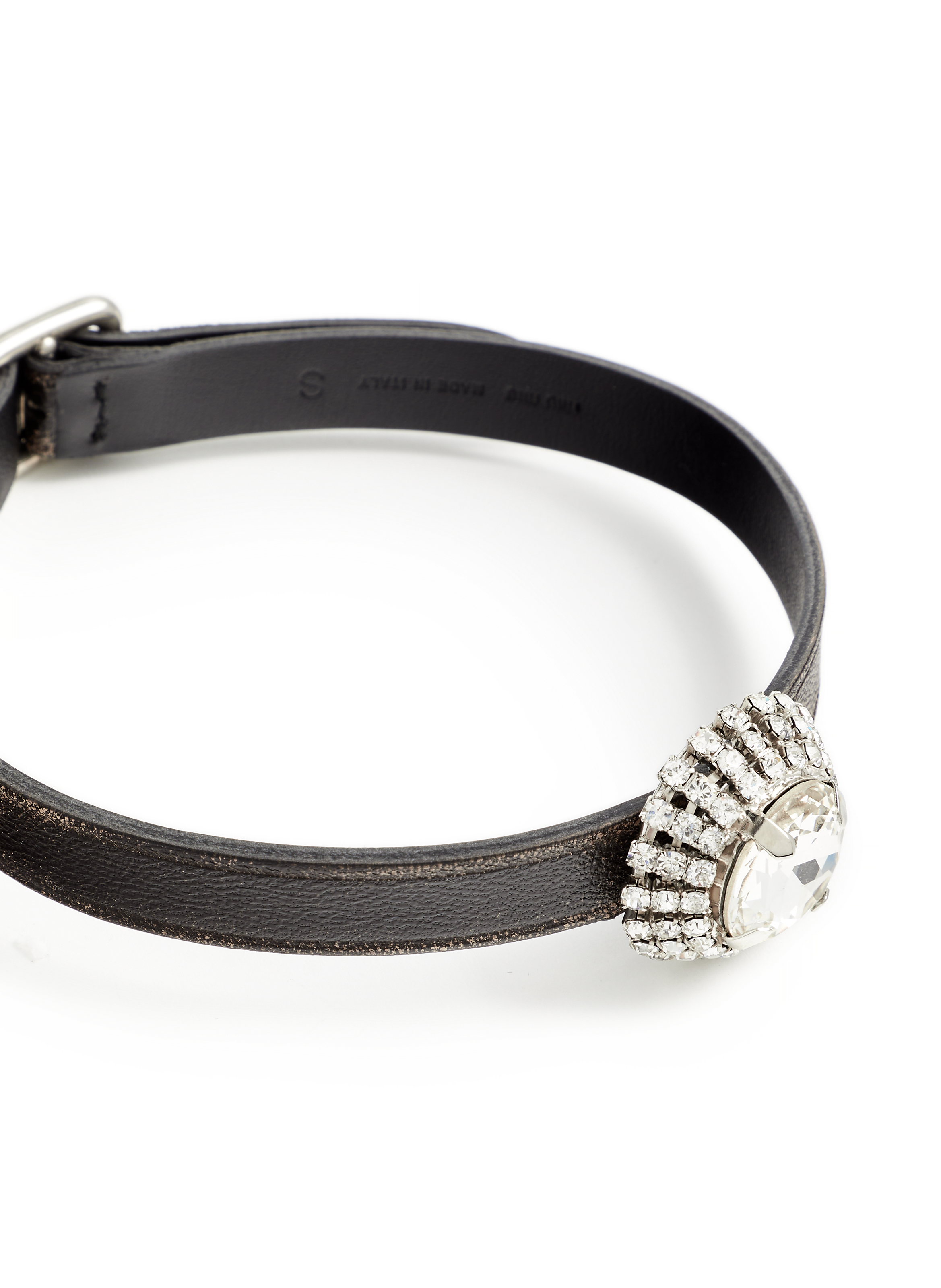 Collier en cuir et crystal