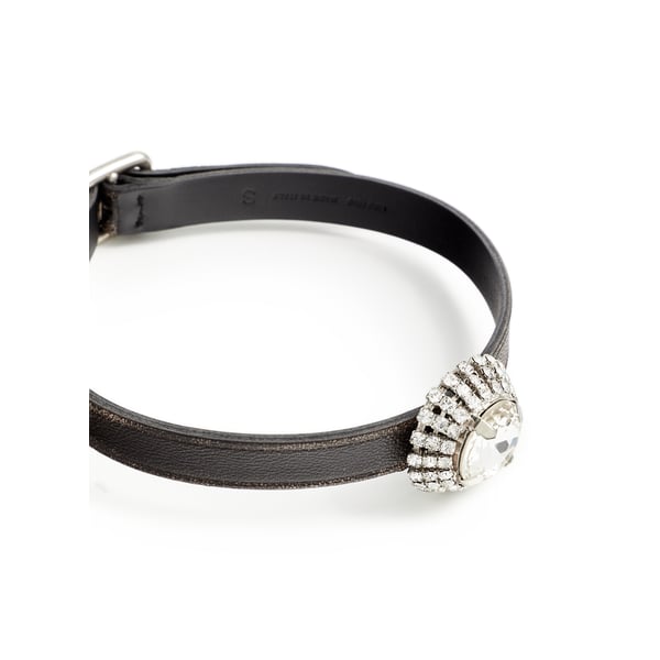 Collier en cuir et crystal