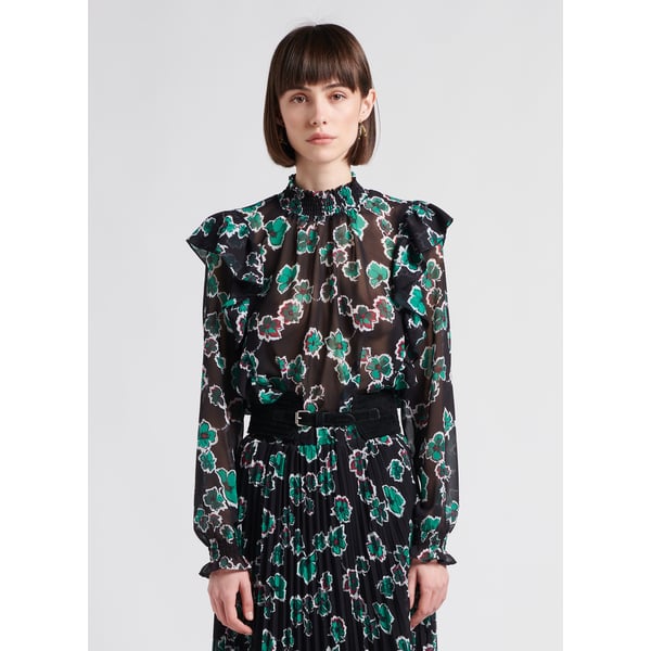 Top col montant imprimé fleuri