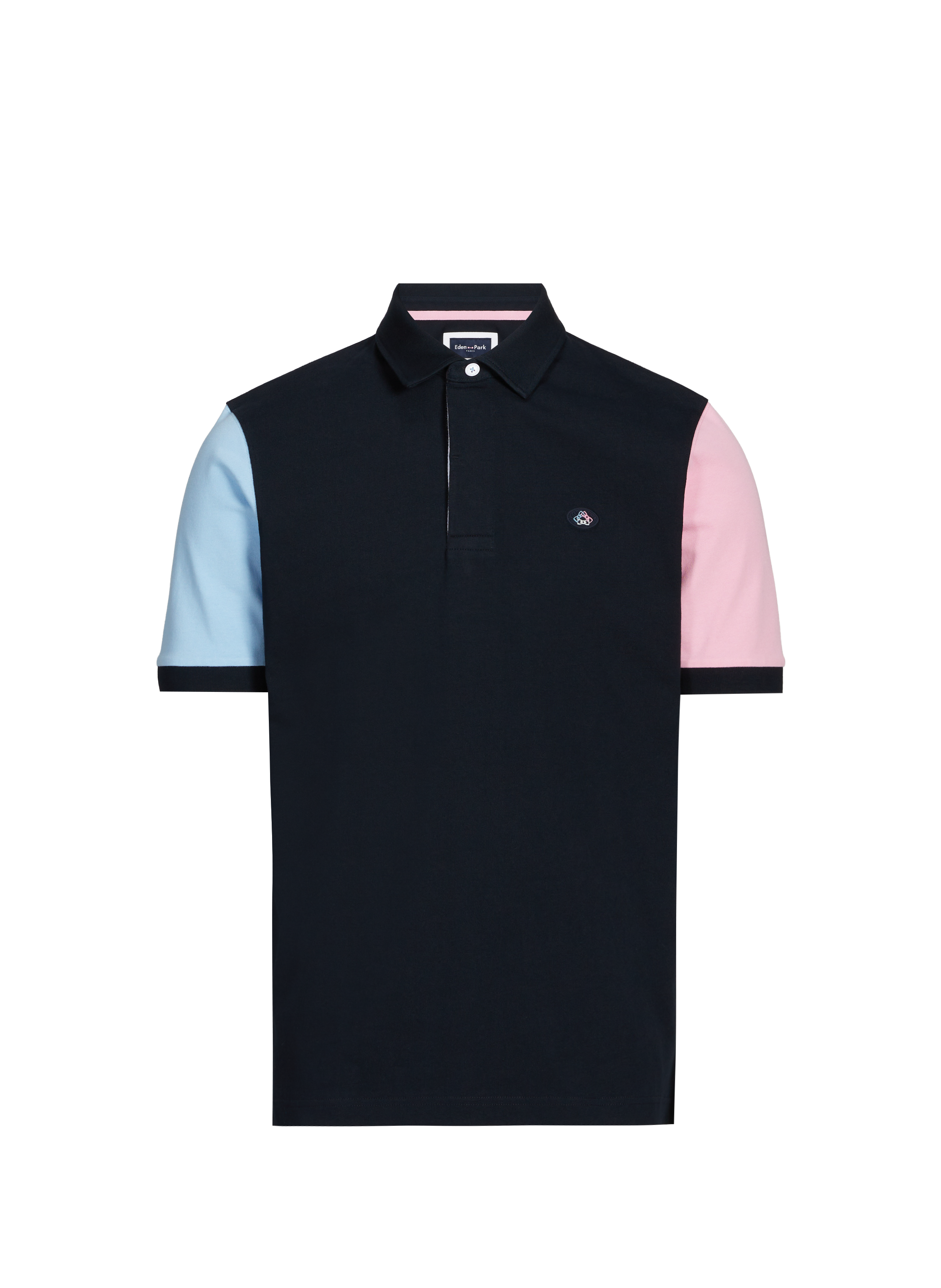 Short sleeve cotton polo shirt Blue