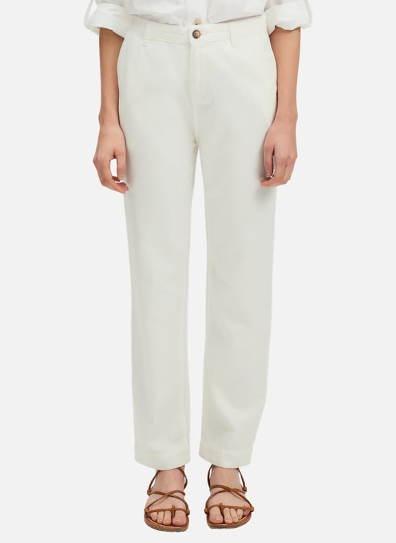 Pantalon droit en coton et lin - lutie Beige by PABLO PABLO Pantalon droit en coton et lin - lutie Beige