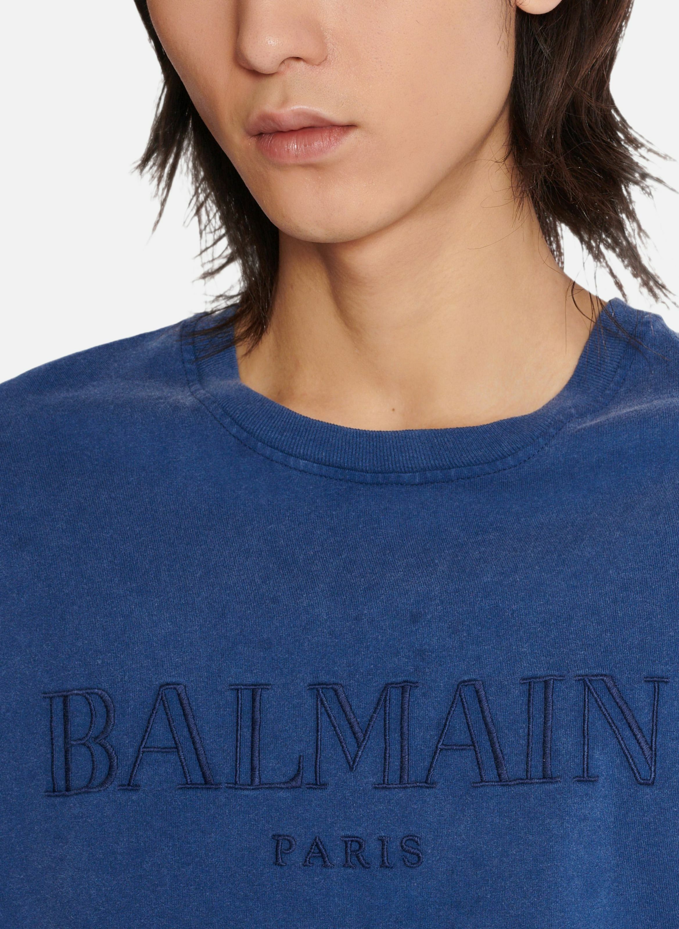 T-shirt ample avec broderie balmain vintage BALMAIN Bleu