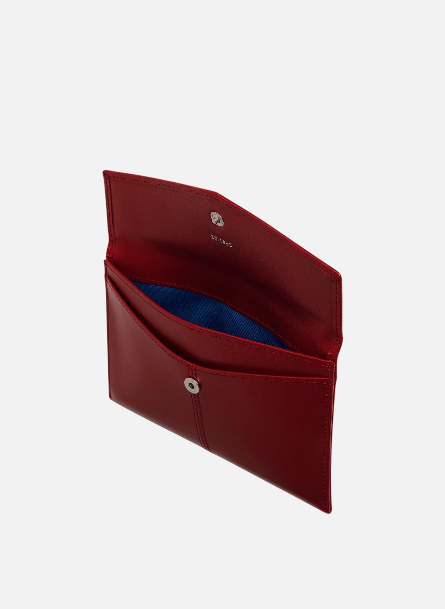 Pochette enveloppe moyen modèle charlotte en cuir lisse LE TANNEUR Rouge